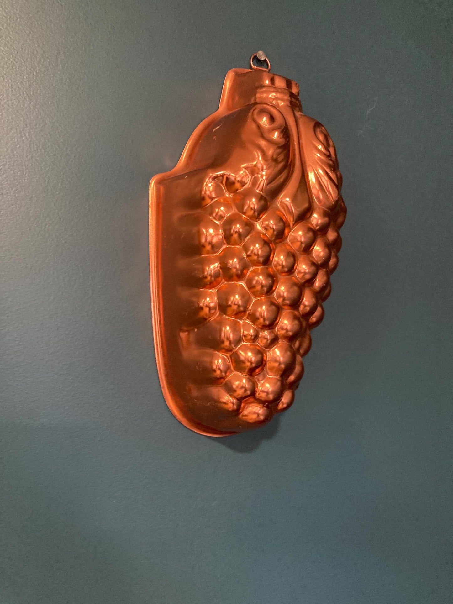Vintage Copper Grapes Jello or Cake Mold