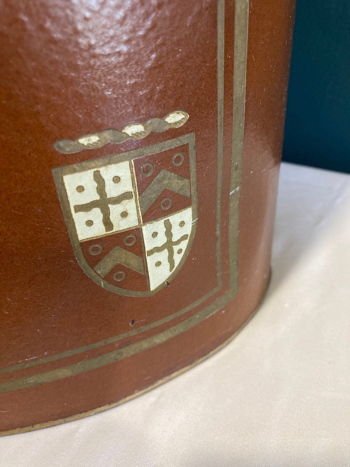 Vintage Metal Durand Chicago Shield Trashcan