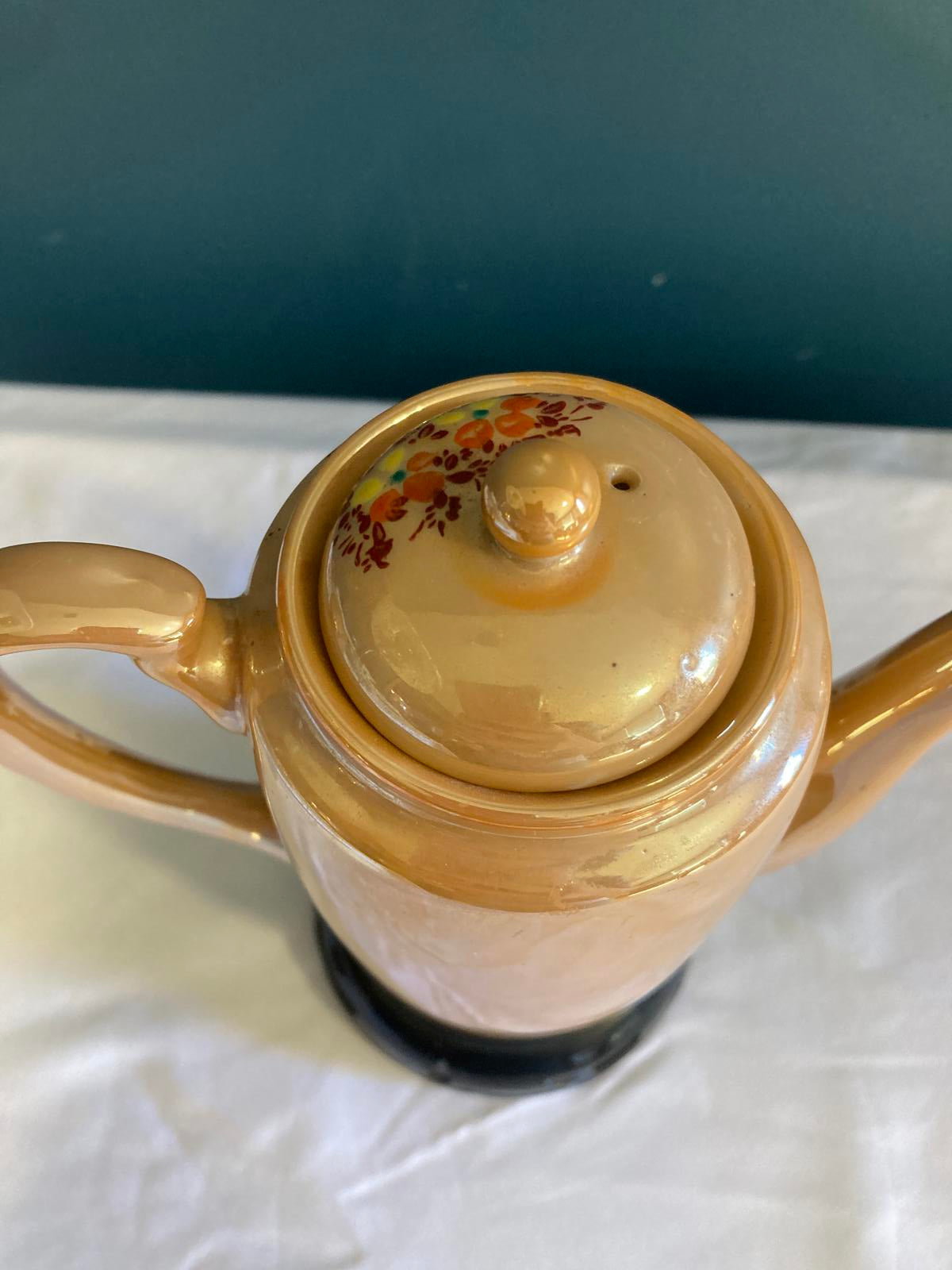 Vintage Hand Painted Porcelain Japanese Teapot with Swallow Birds