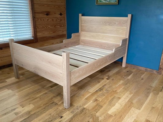 Solid Oak Bed Frame – Handmade Platform Bed – Custom Wood Bedroom Furniture