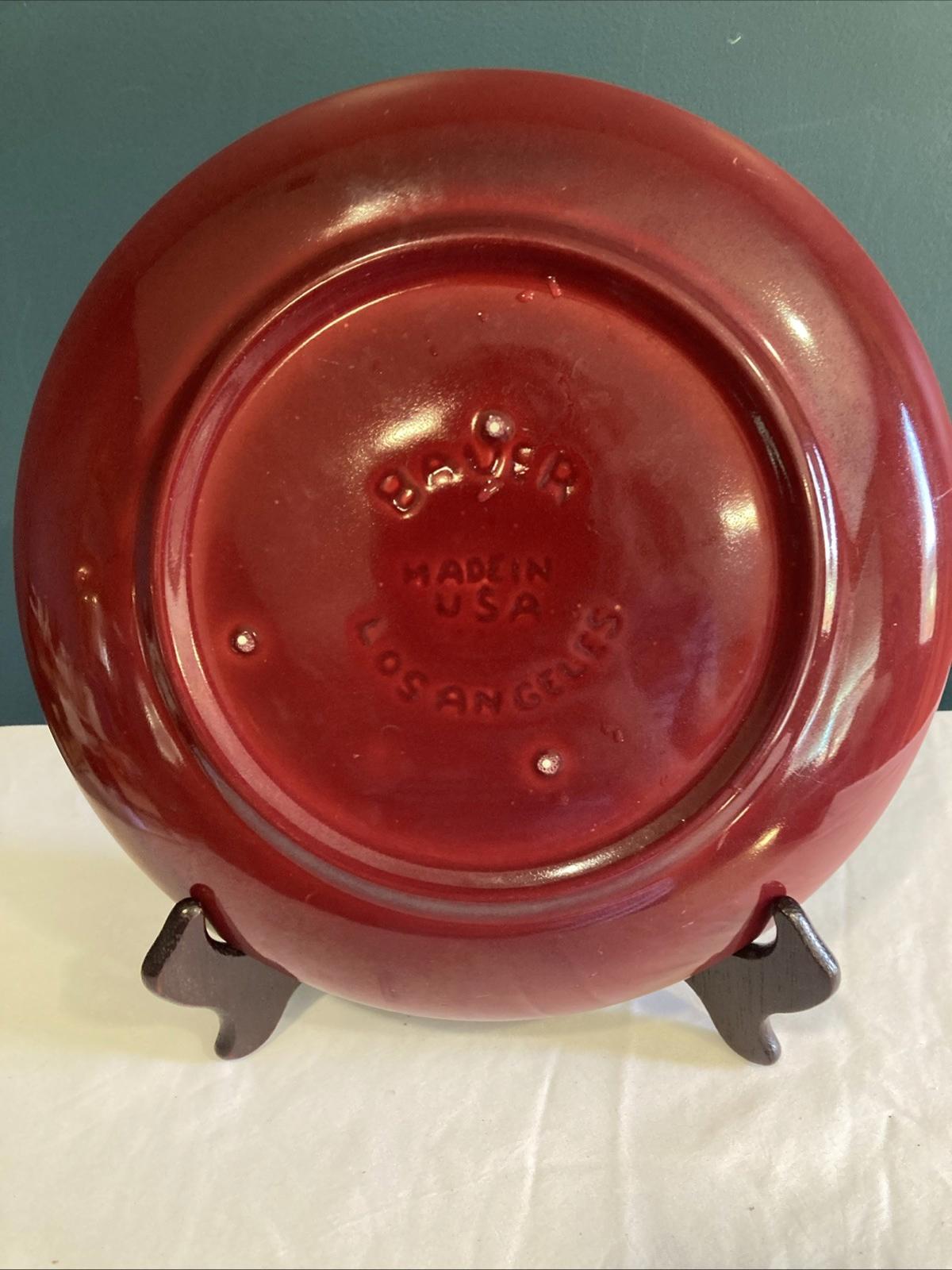 Set of 7 Bauer Pottery Monterey Moderne Red Luncheon Plates – Cranberry 9.5"