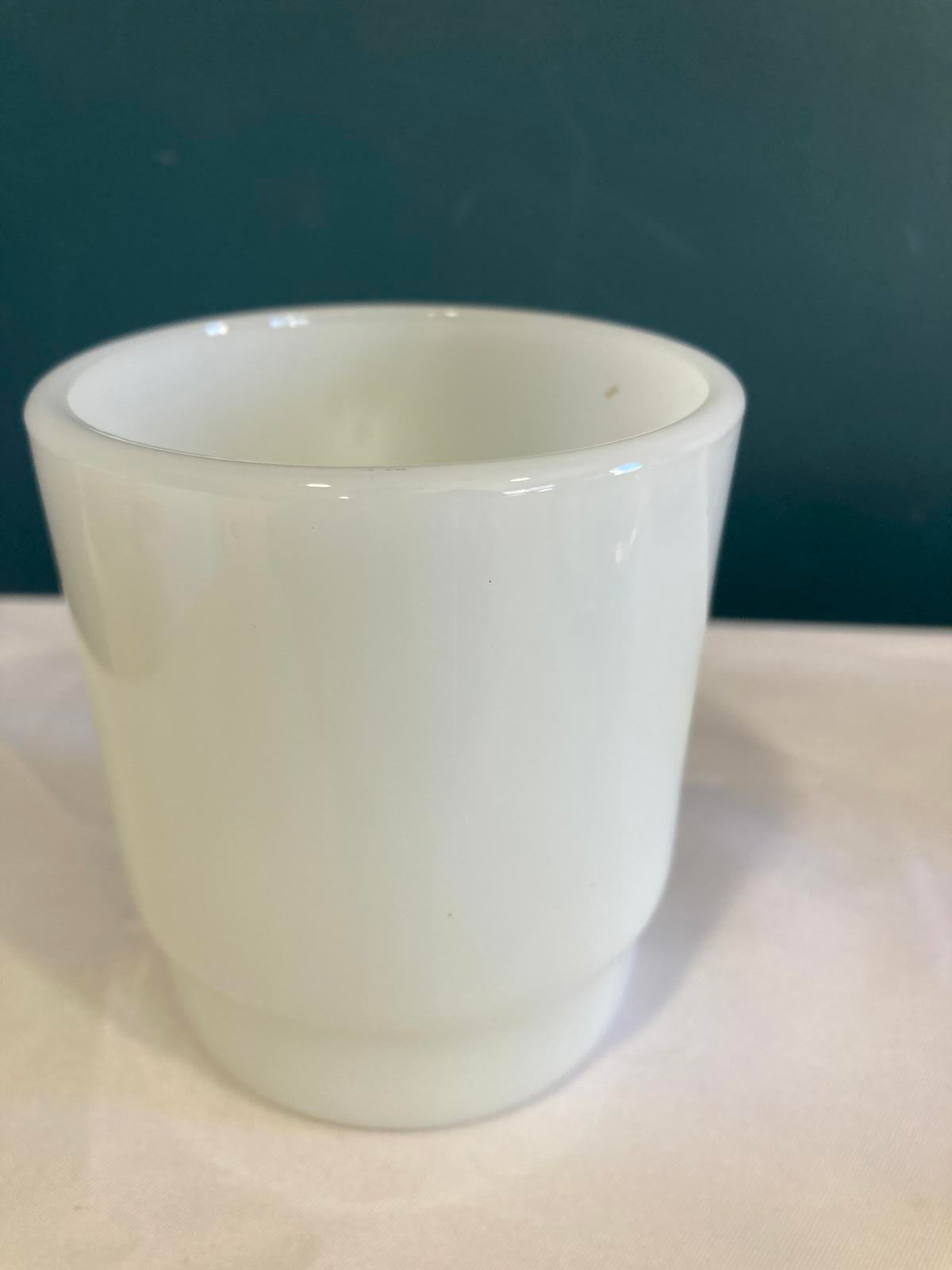 Midcentury Salvation Army Milk Glass Mug Anchor Hocking Made in USA