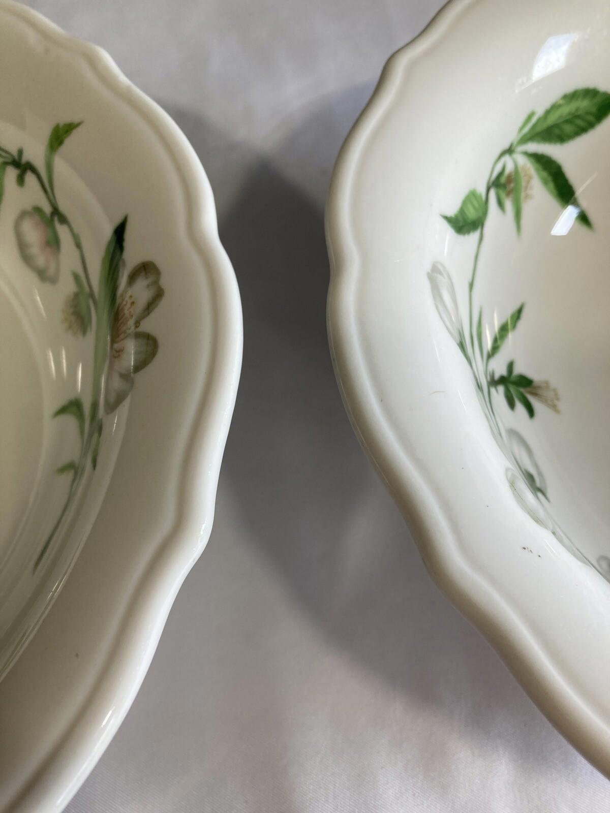 Syracuse China White Blossom Scalloped 9" Round Vegetable Bowl, set of 2