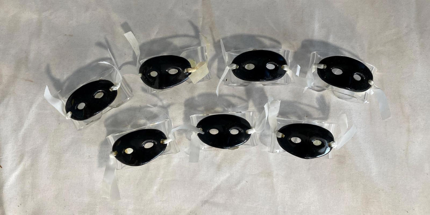 Vintage Shafford Masquerade Mask Napkin Rings (Set of 7) | Ceramic & Ribbon Detail | Vintage Finds