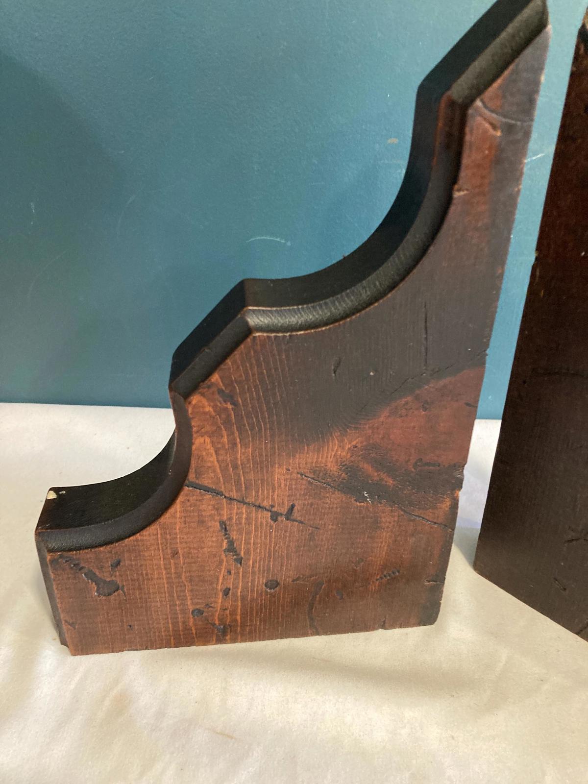 Vintage Rustic Wood Shelf Brackets, Set of 2 Architectural Salvage