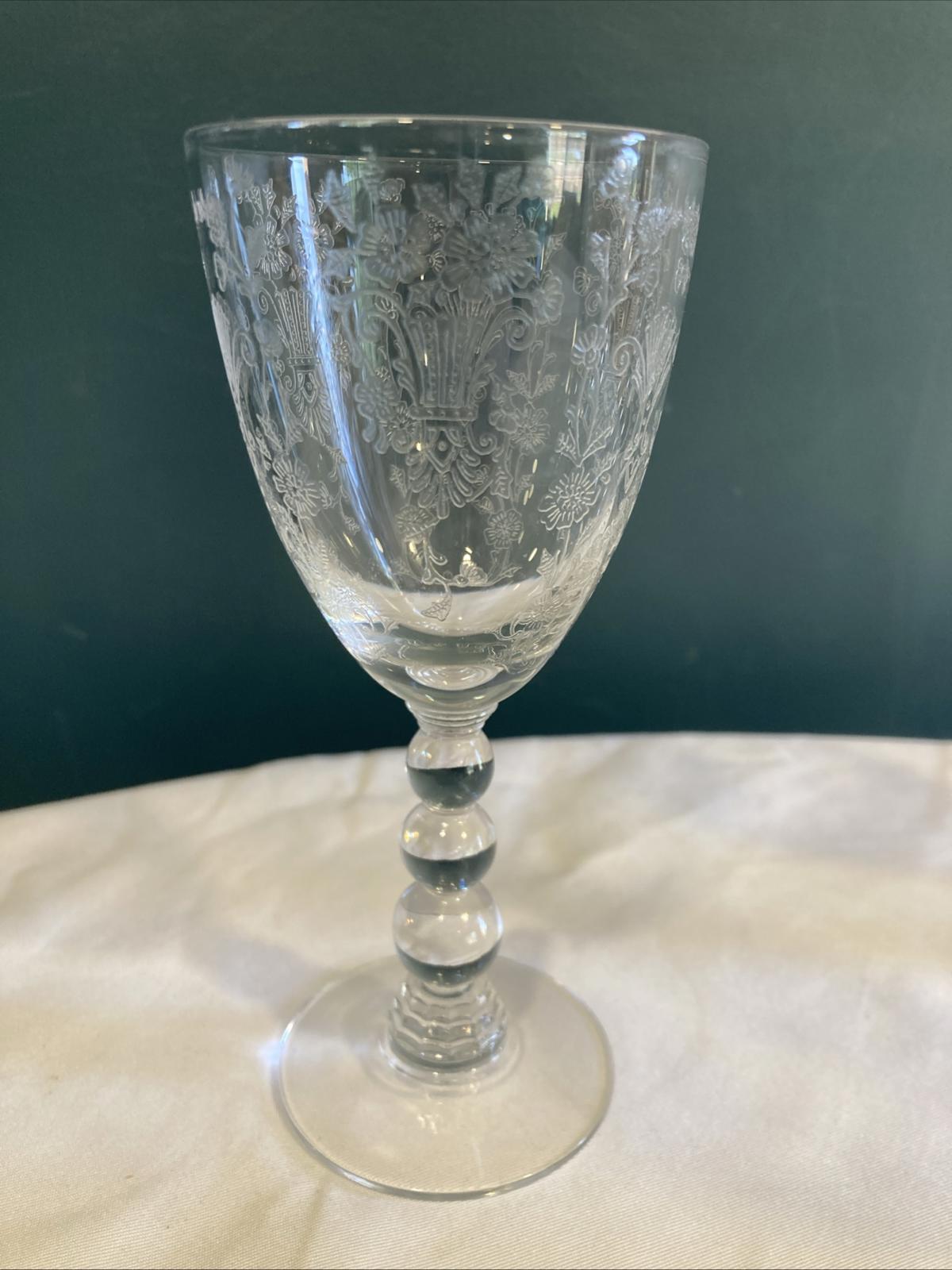 Vintage Duncan Miller First Love Etched Crystal Wine Glasses – Set of 6