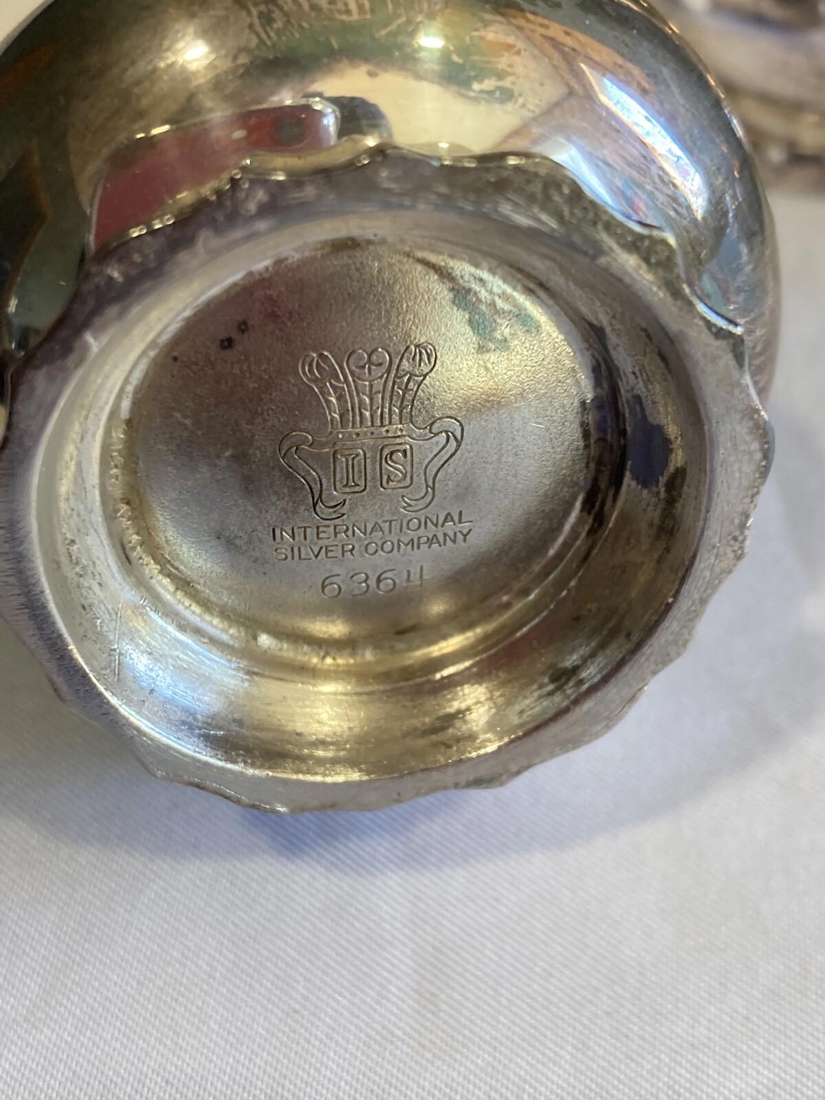International Silver Co 6364 Silverplate Salt & Pepper shakers, 2 sets With Box