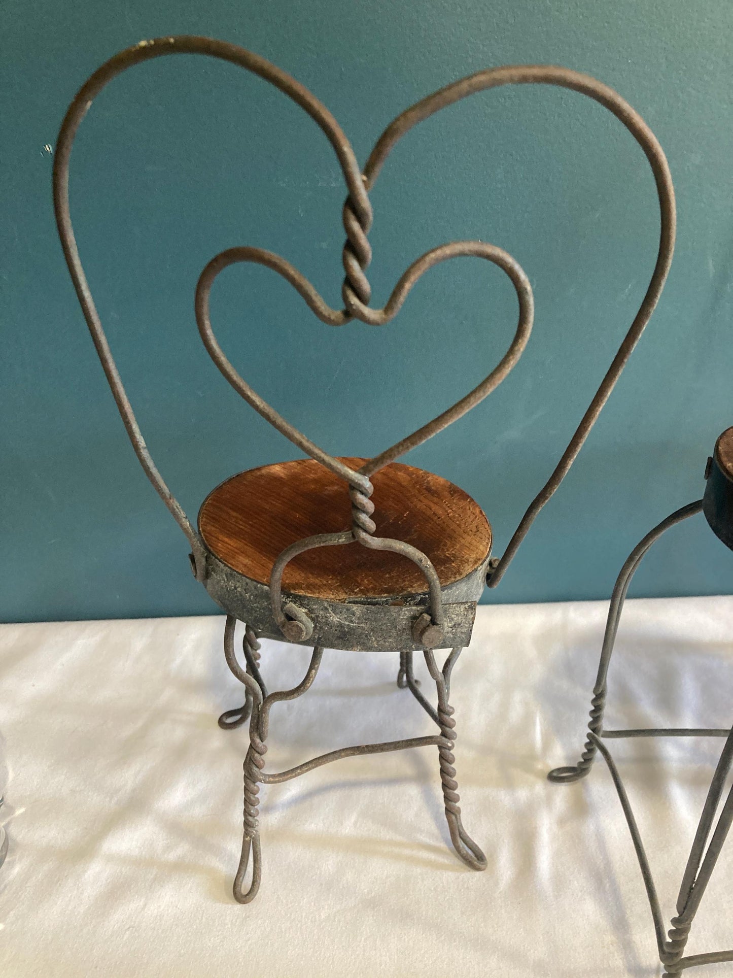 Vintage Miniature Ice Cream Parlor Table and Chairs