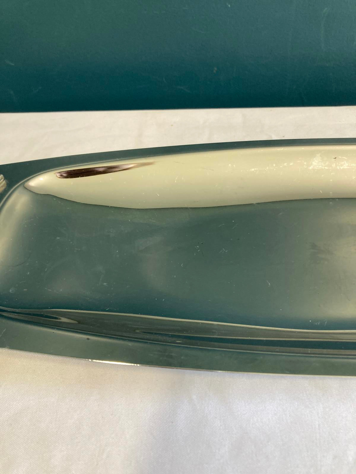 Vintage Kromex Serving Tray – Chrome & Brass Handles, Midcentury Modern Barware