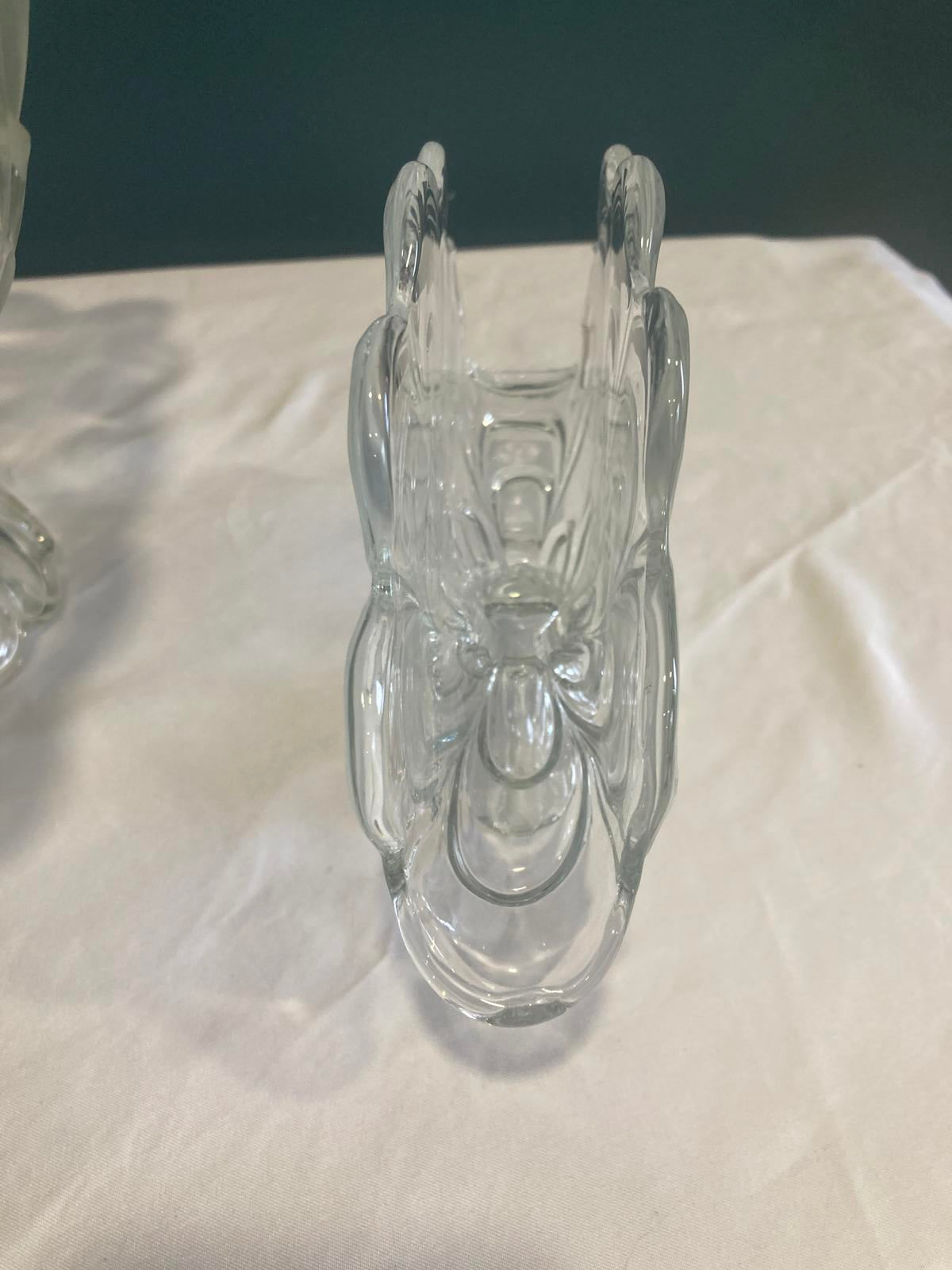 Vintage Bohemian Glass Petal Dish Set Made in Czech Republic