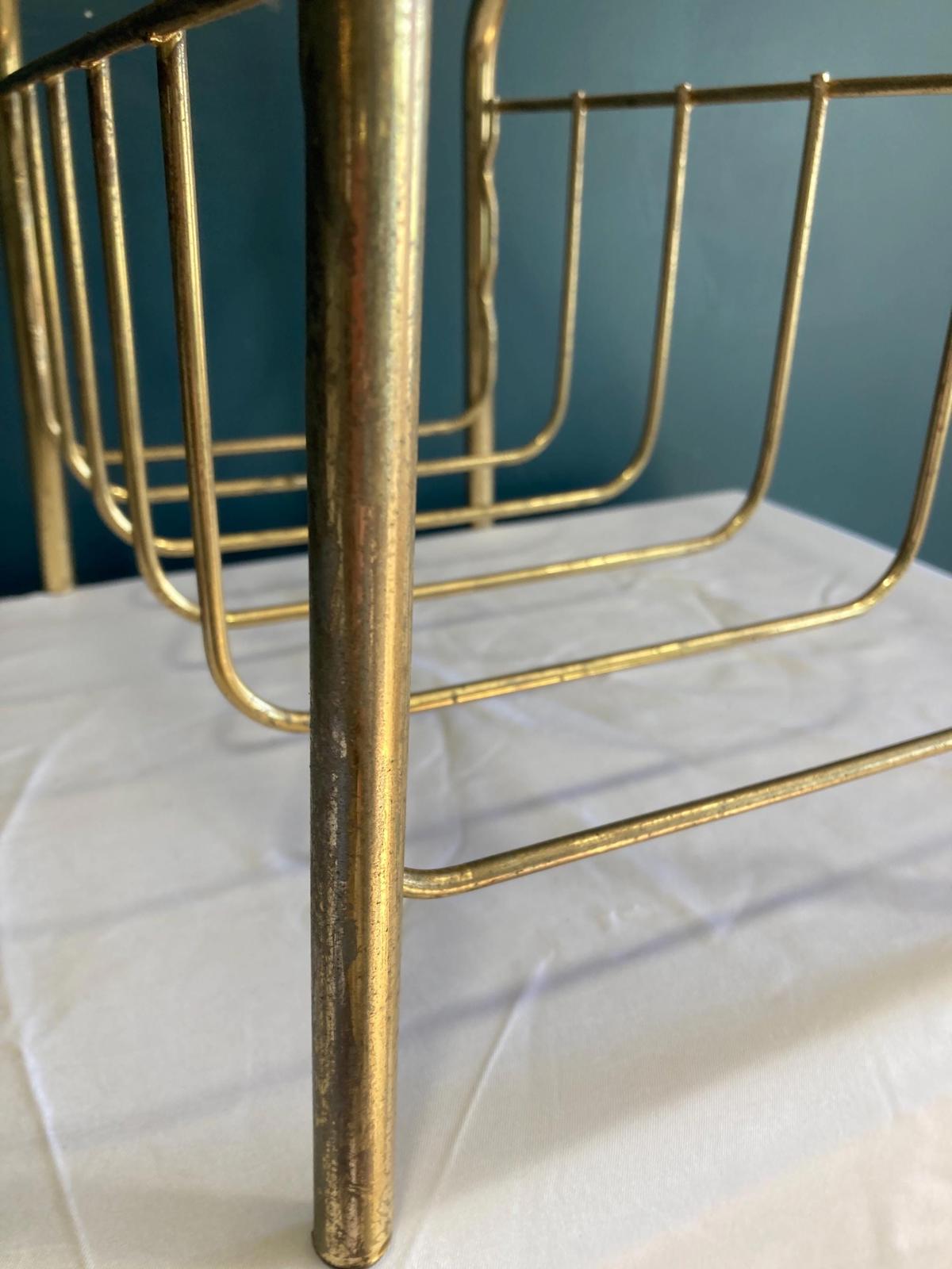 Vintage Brass Finish Small Magazine Rack