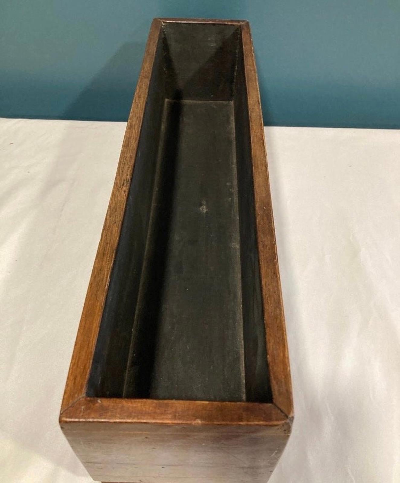 Vintage Wood Box With Brass Greek Scene