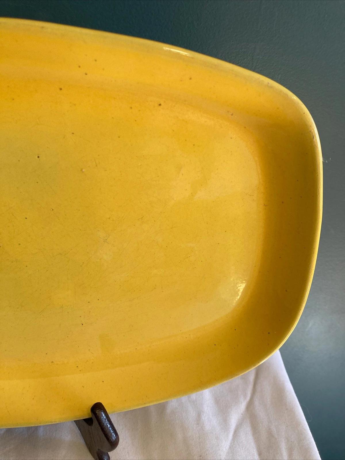 Midcentury Frankoma Pottery 13.6” Yellow Oval Platter 5QS