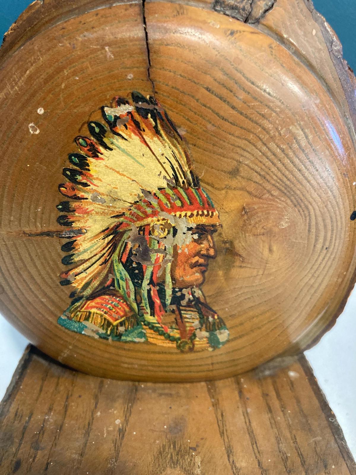 Antique Native American Live Edge Wood Bookends, set of 2