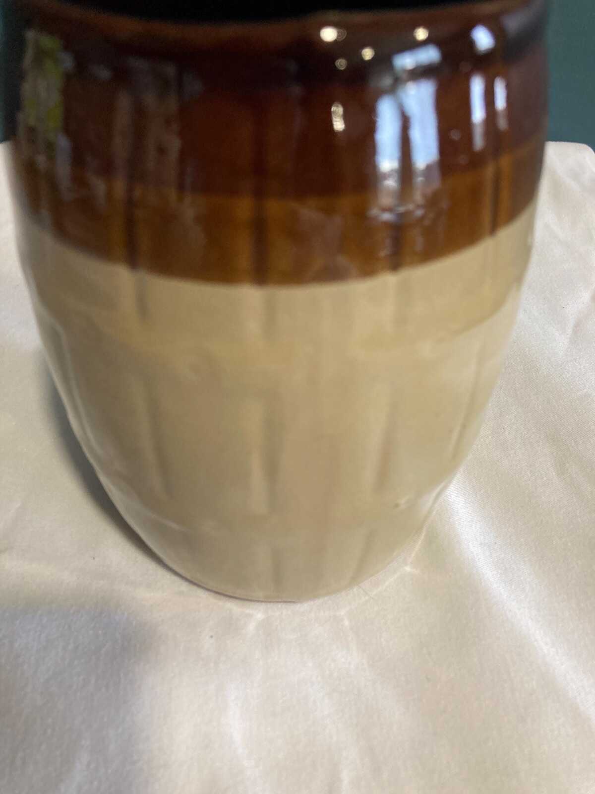Vintage Ceramic Ombré Brown Vase or Utensil Holder