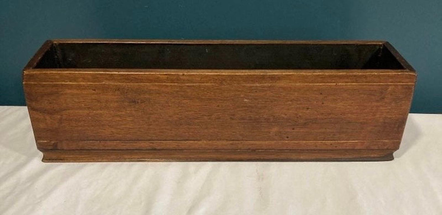Vintage Wood Box With Brass Greek Scene
