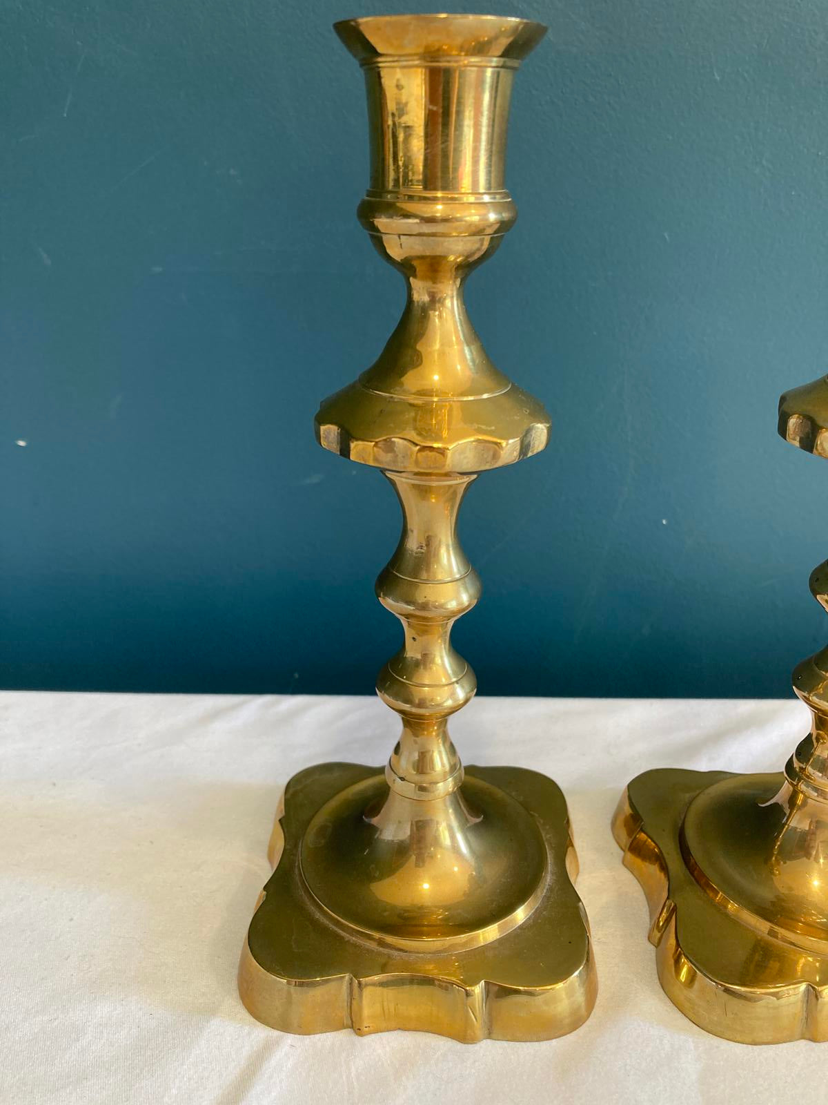 Vintage Carnat Brass Candlestick Pair