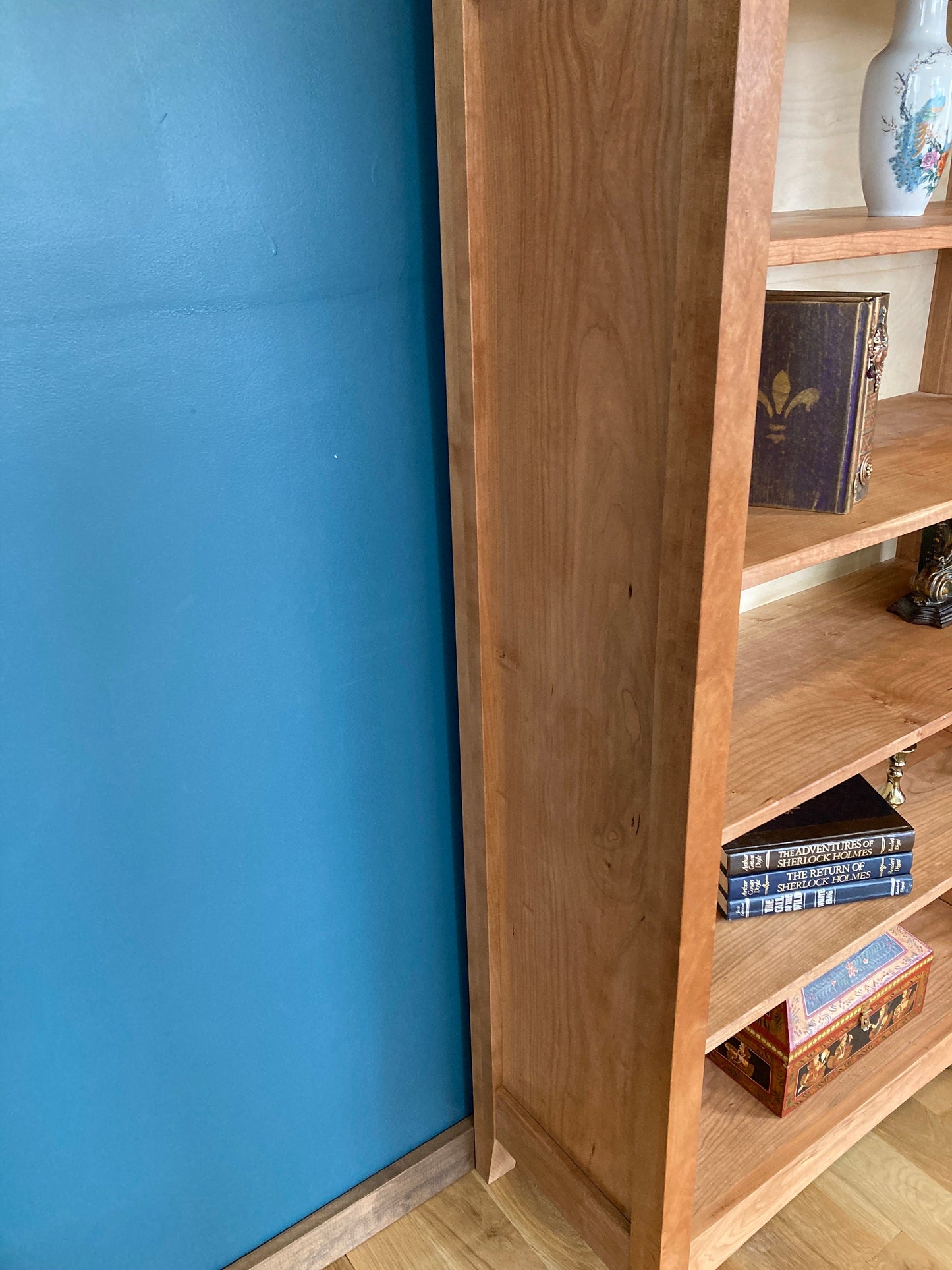 New Handmade Solid Cherry Wood Shaker Style 5-shelf Bookcase