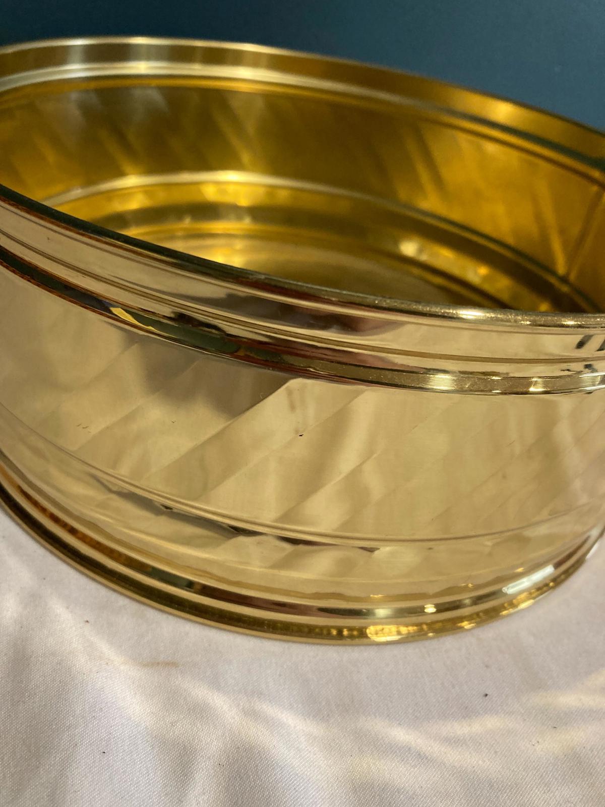 Vintage Hammered Brass Planter – Bristol Brass Tennessee – 8.1” Round