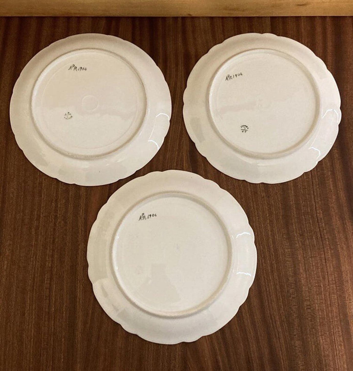 Antique J.P.L. Limoges France Hand Painted Floral Plates – Set of 3