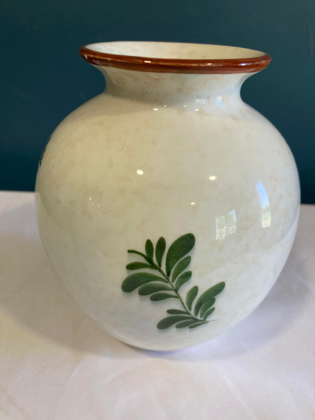 Vintage Ceramic Vase with Dancing Couple Bavarian Scene by Majolika Schramberg