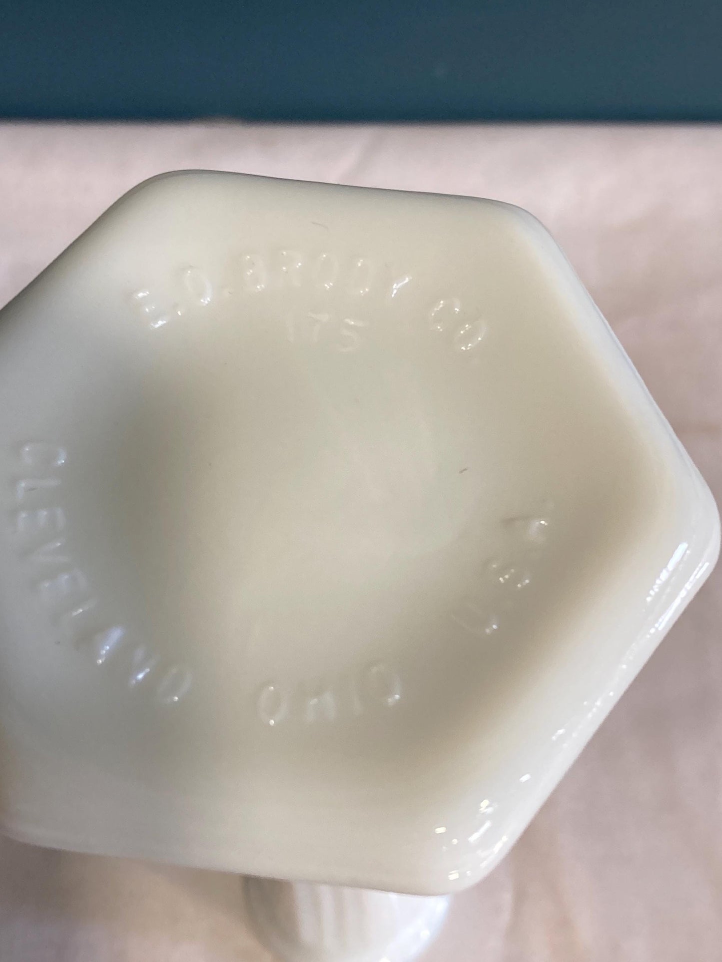 Vintage E.O. Brody Fluted Milk Glass Vase made in USA