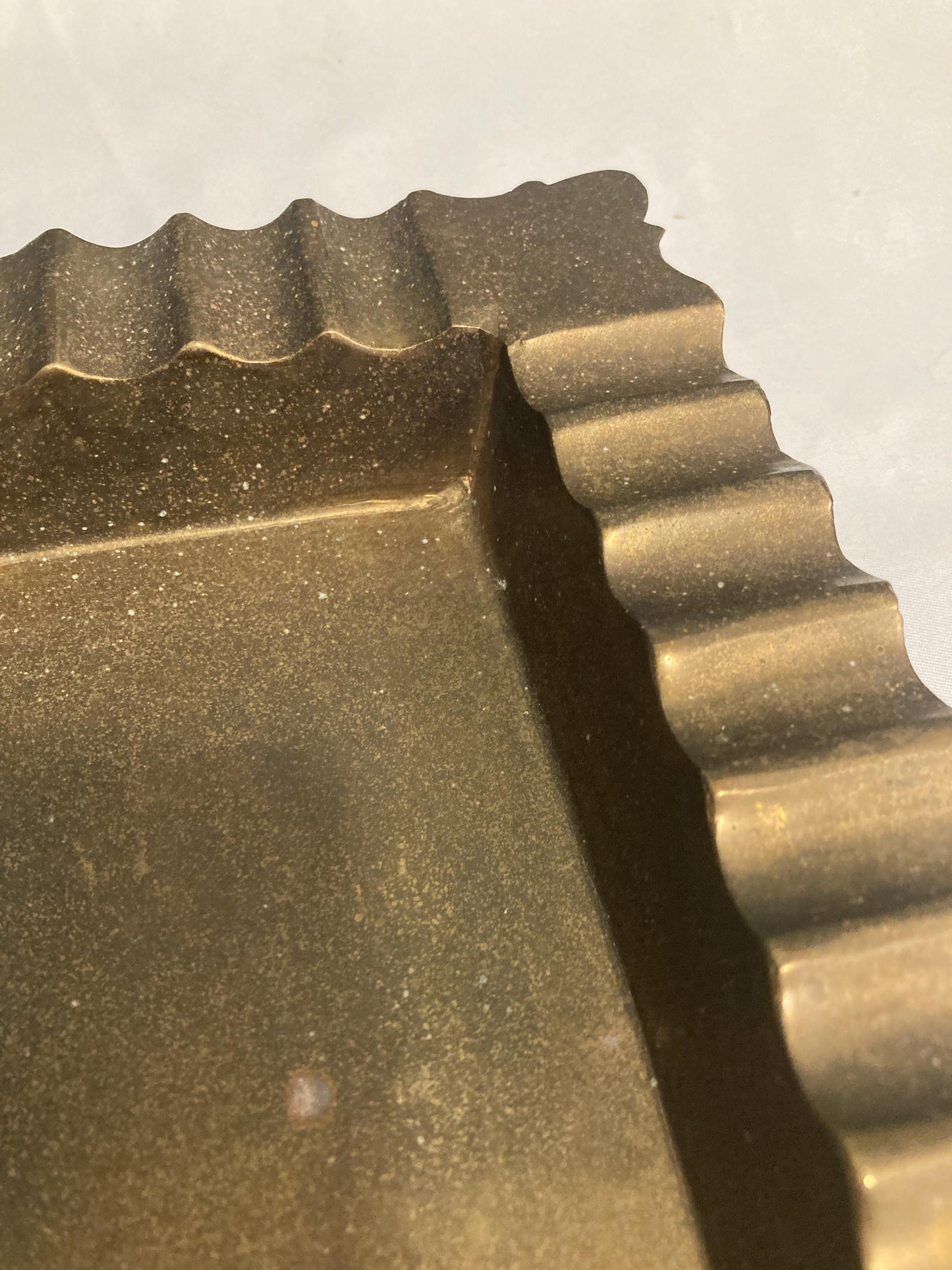 Vintage Solid Heavy Brass Cigar Ashtray Console Tray