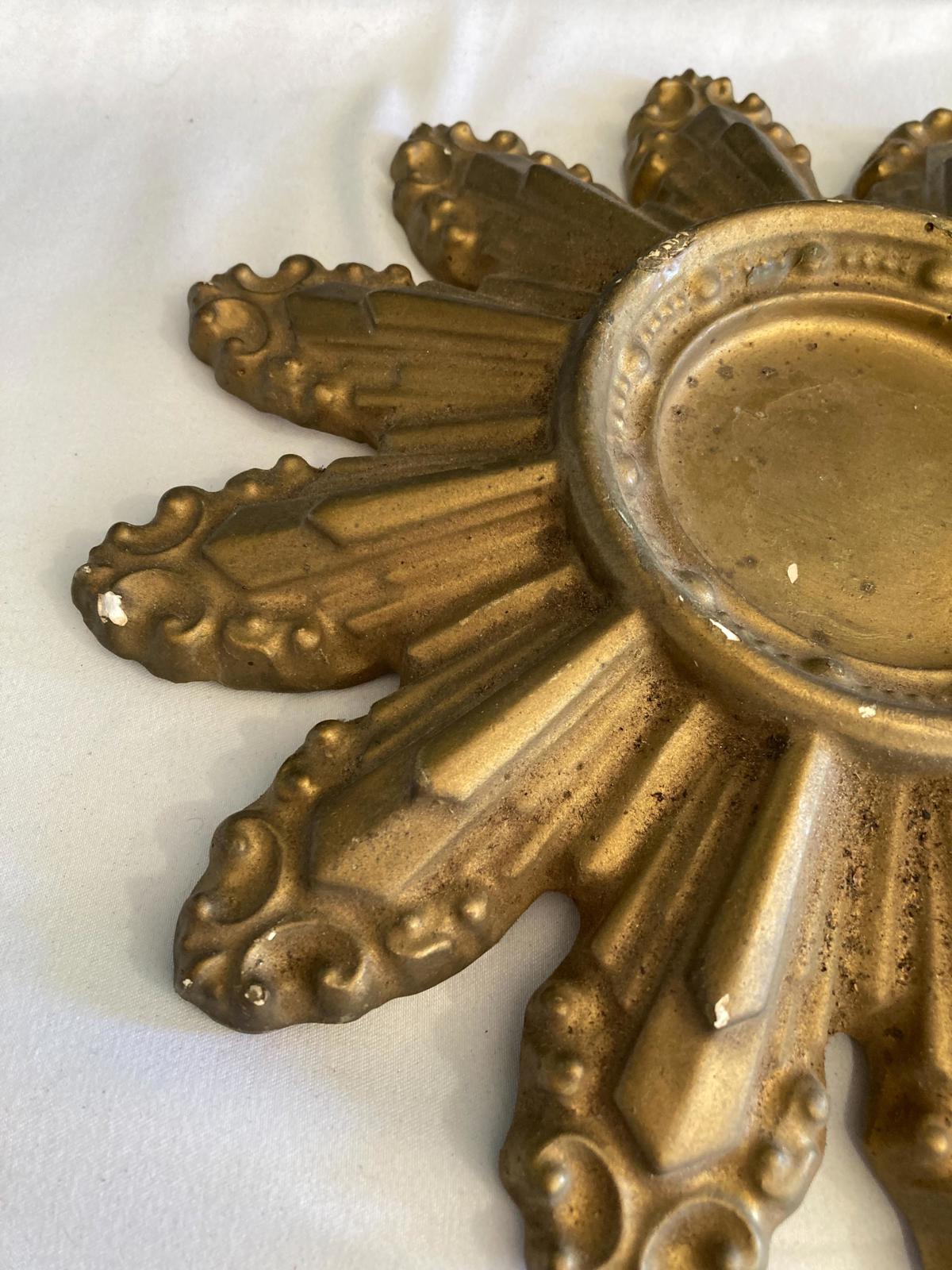 Vintage Gold Starburst Ceramic Candleholder