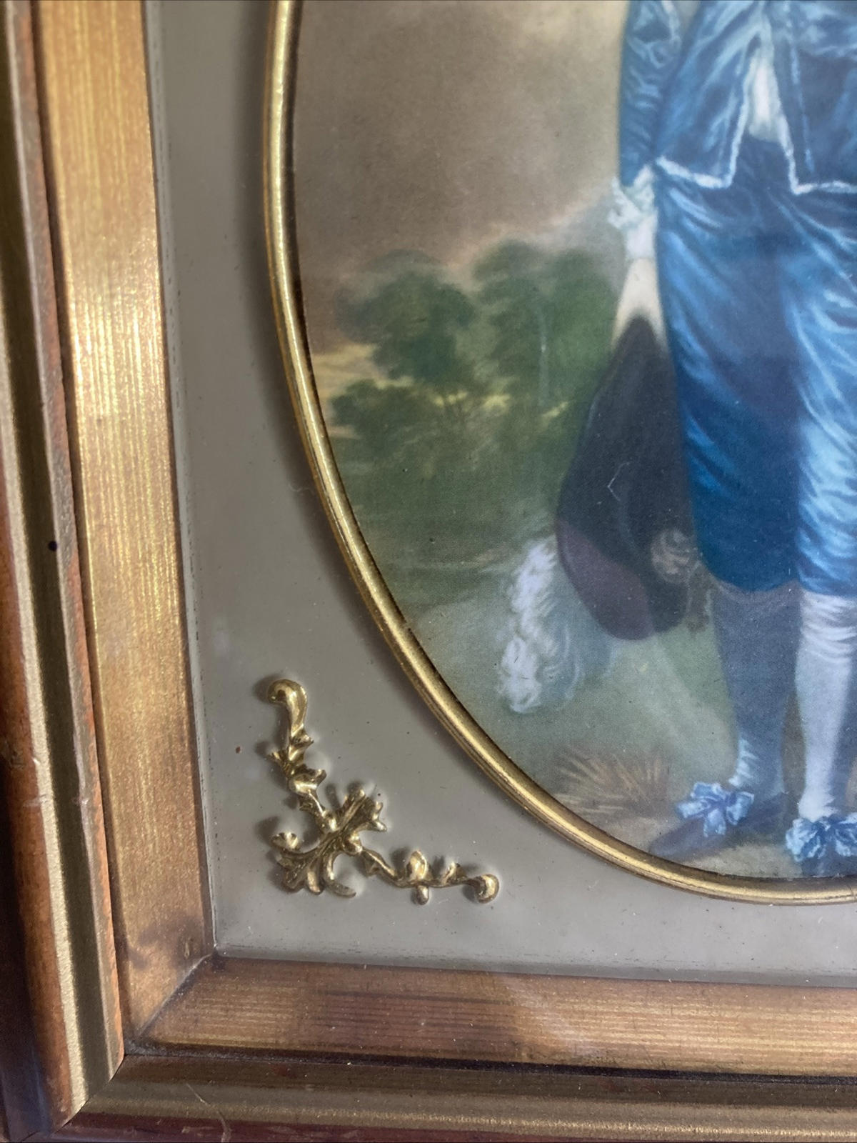 BLUE BOY Vintage Turner Wall Accessory Wood Frame Gold Accents 8” X 10”