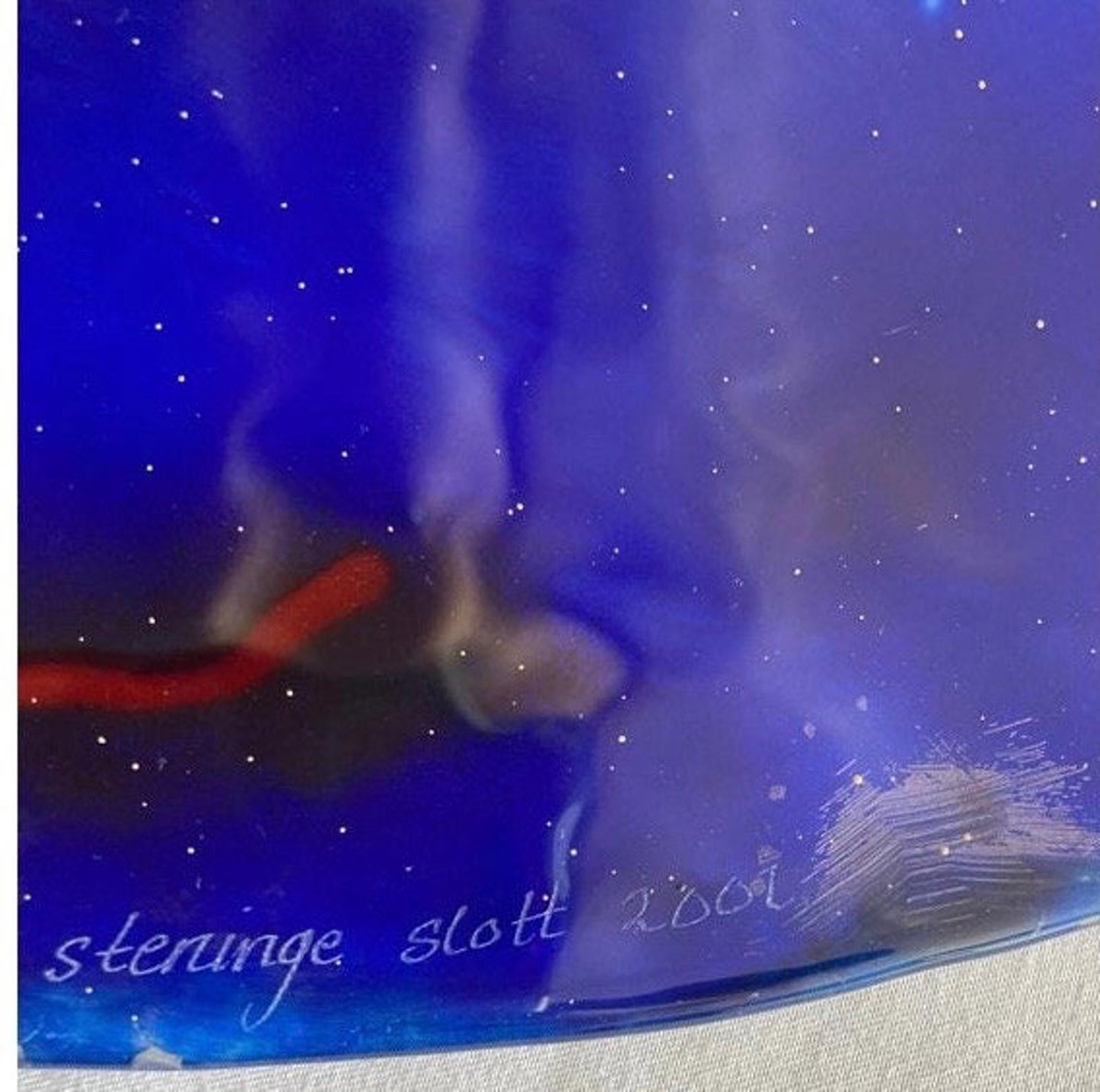 Cobalt Blue Large Decorative Cat Plate by Jan Steninge Slott 14.5"