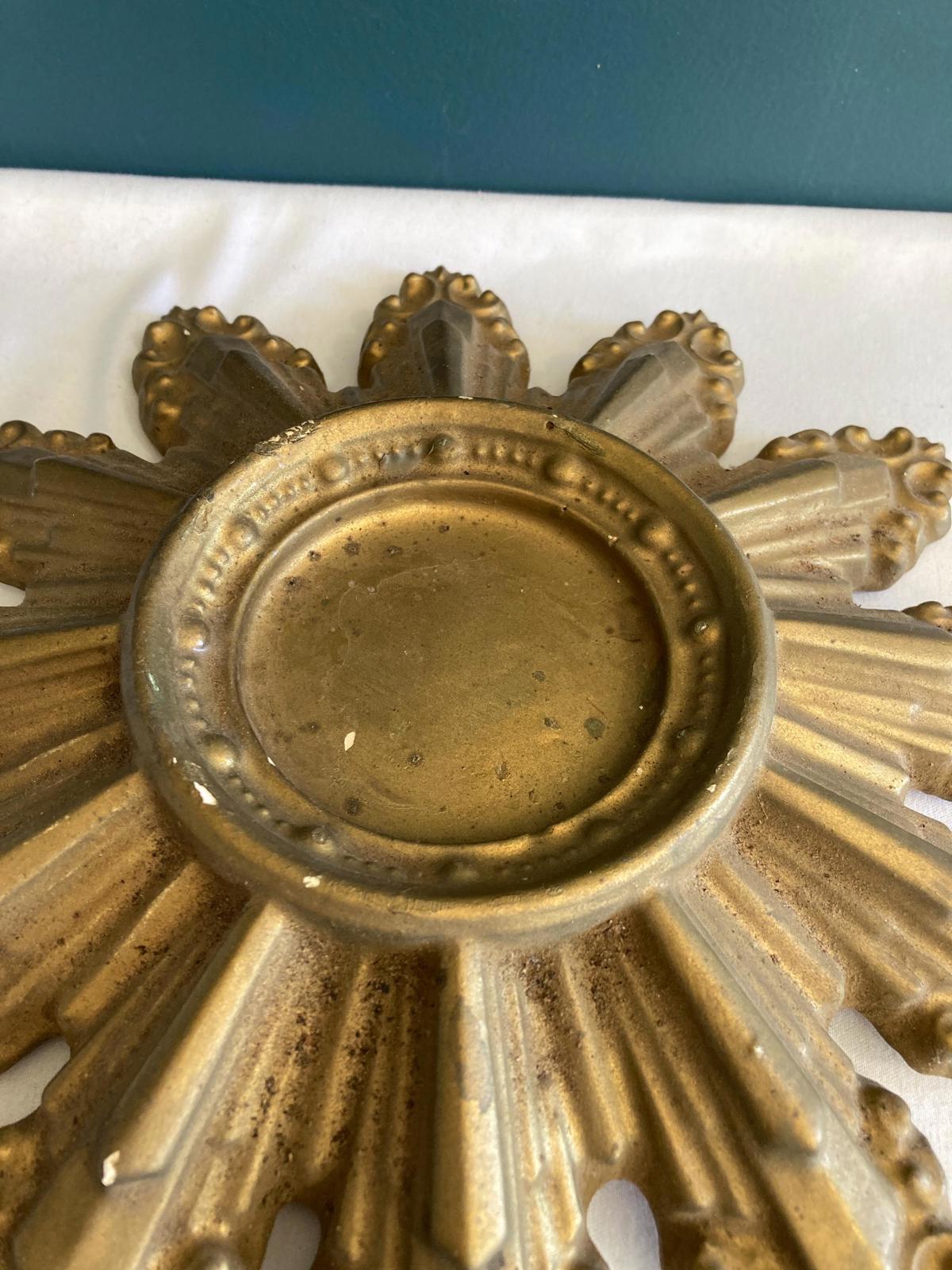 Vintage Gold Starburst Ceramic Candleholder