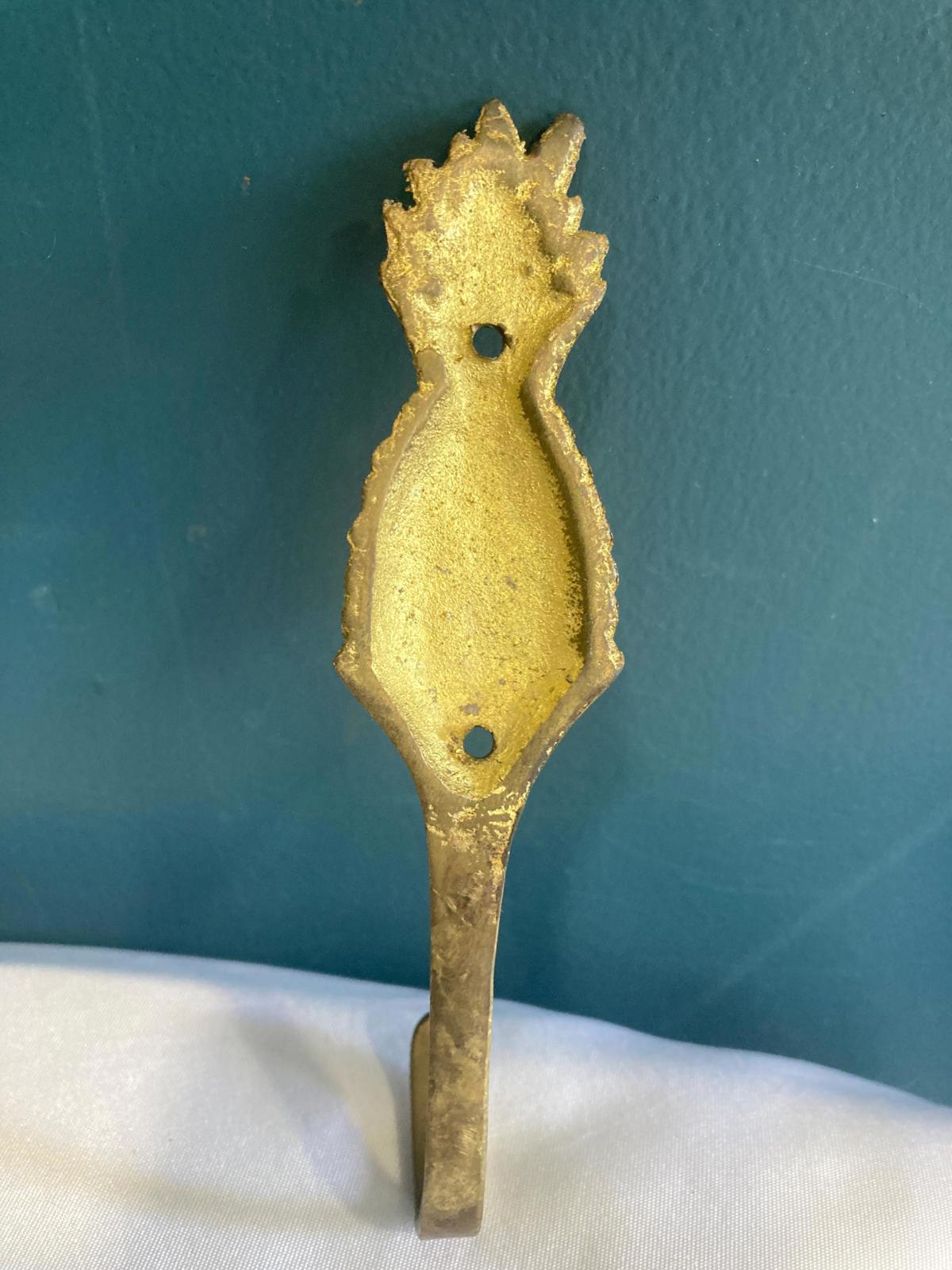 Vintage Solid Brass Pineapple Wall Hook