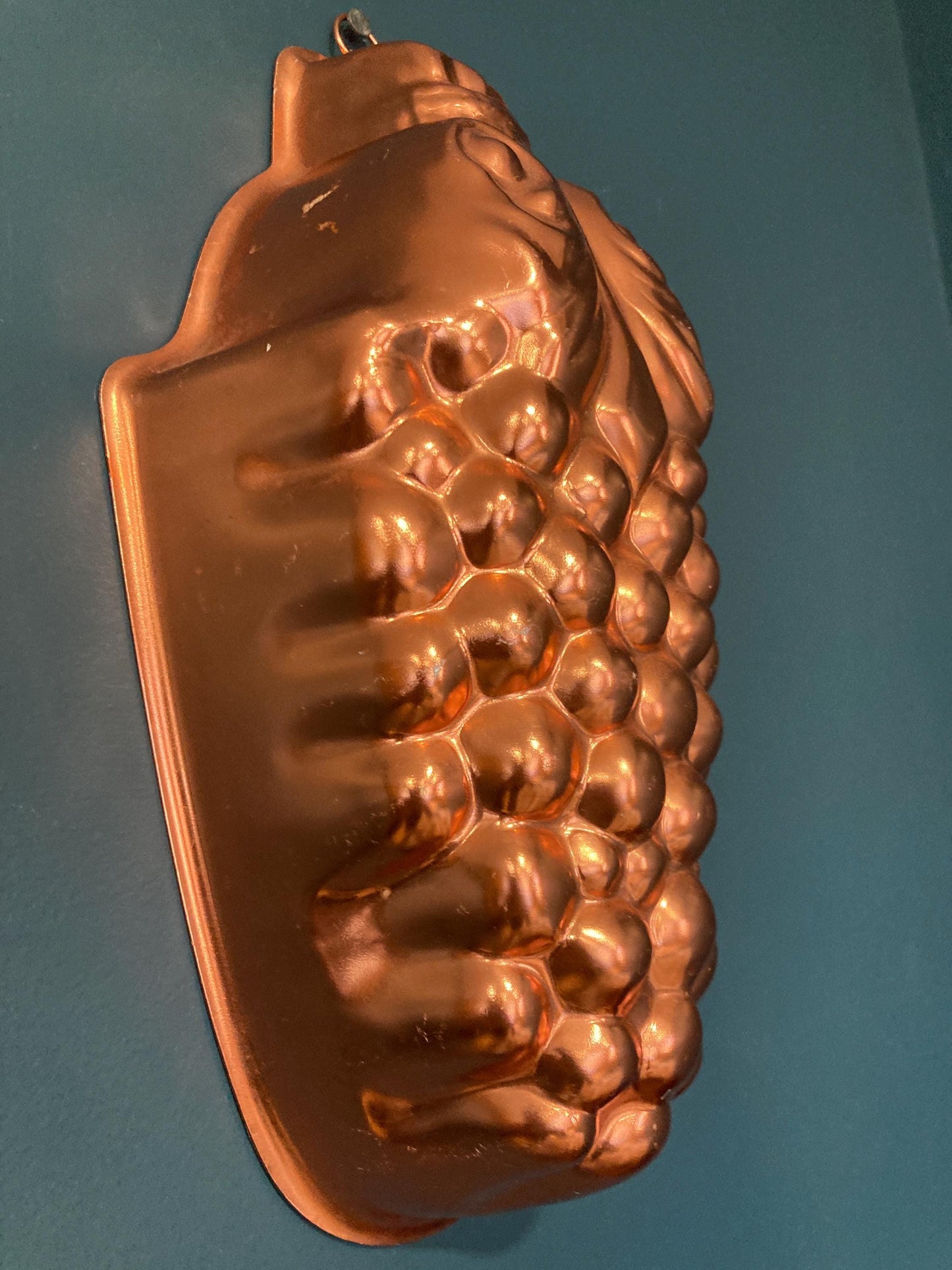 Vintage Copper Grapes Jello or Cake Mold