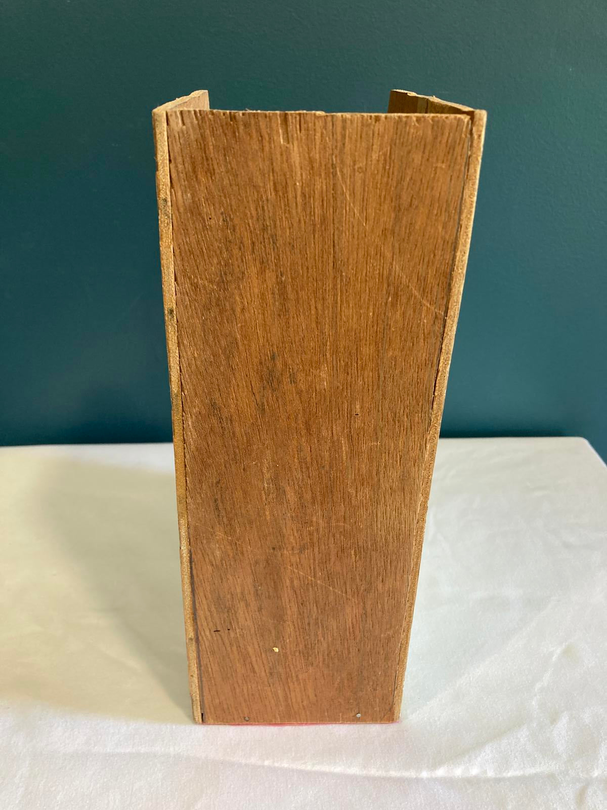 Vintage Mid-Century Printed Wooden File Holder