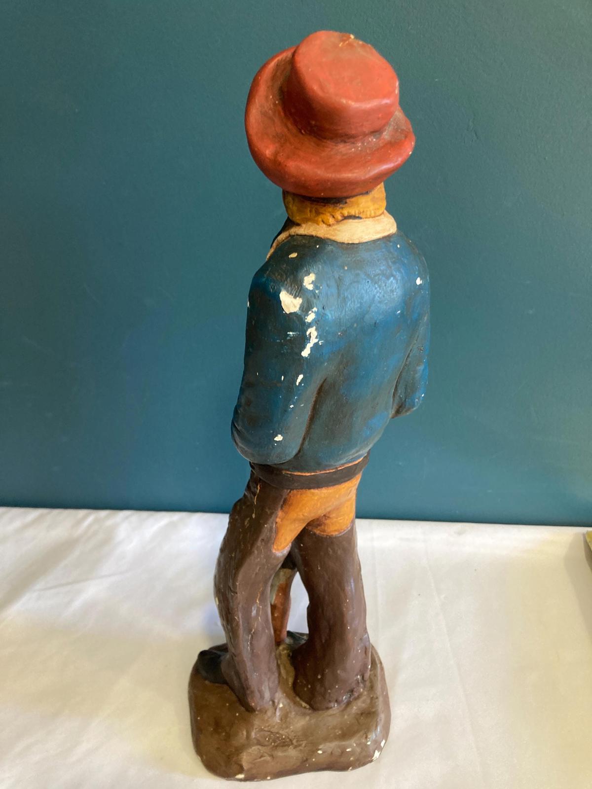 Vintage Ceramic Painted Cowboy Statue