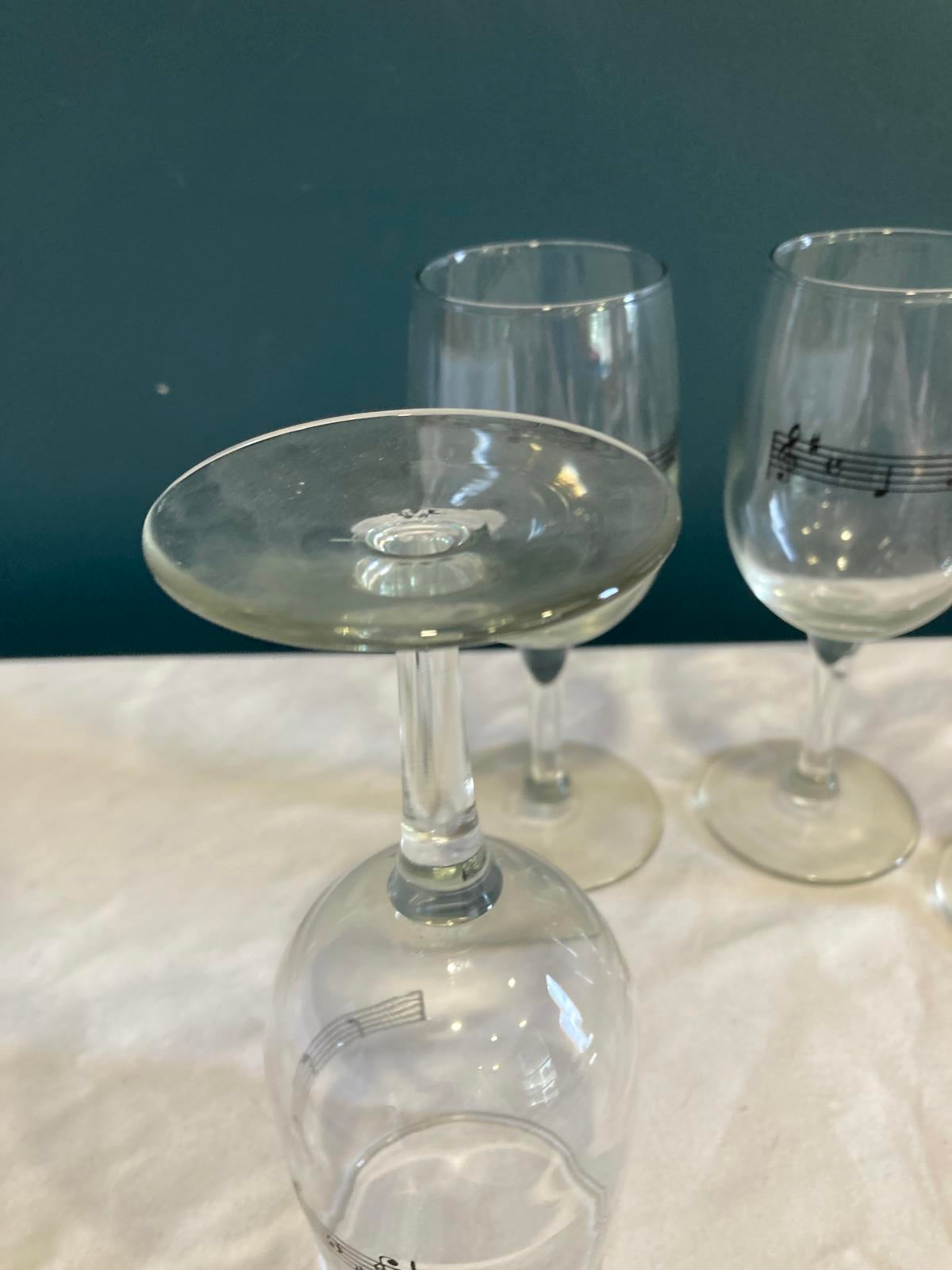 Vintage Musical Note Wine Glasses
