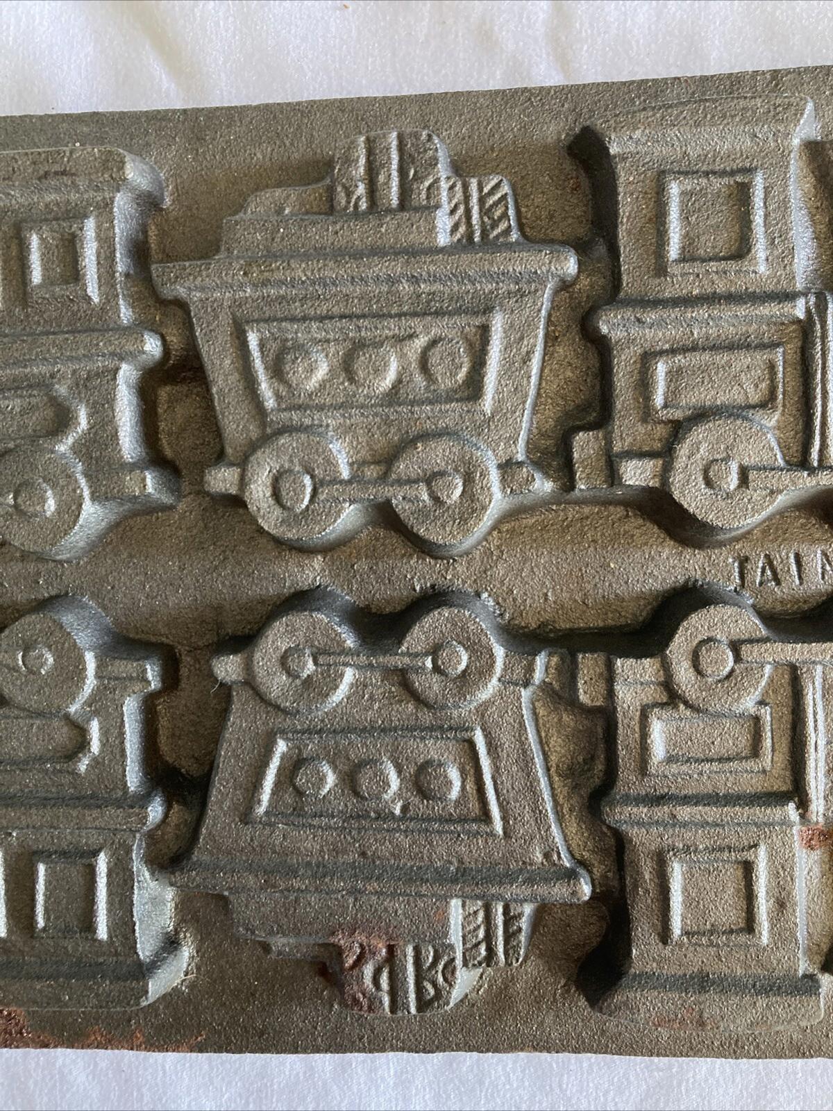 Vintage Cast Iron Heavy Train Set Candy Chocolate Cookie 3D Mold
