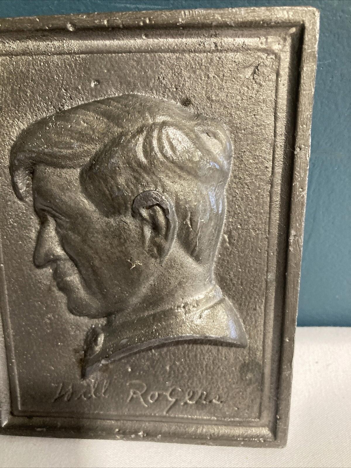 Midcentury Will Rogers Metal Wall Plaque – Western Americana Decor