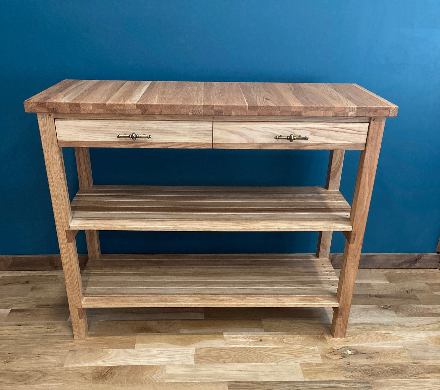 Solid Oak Butcher Block Kitchen Island