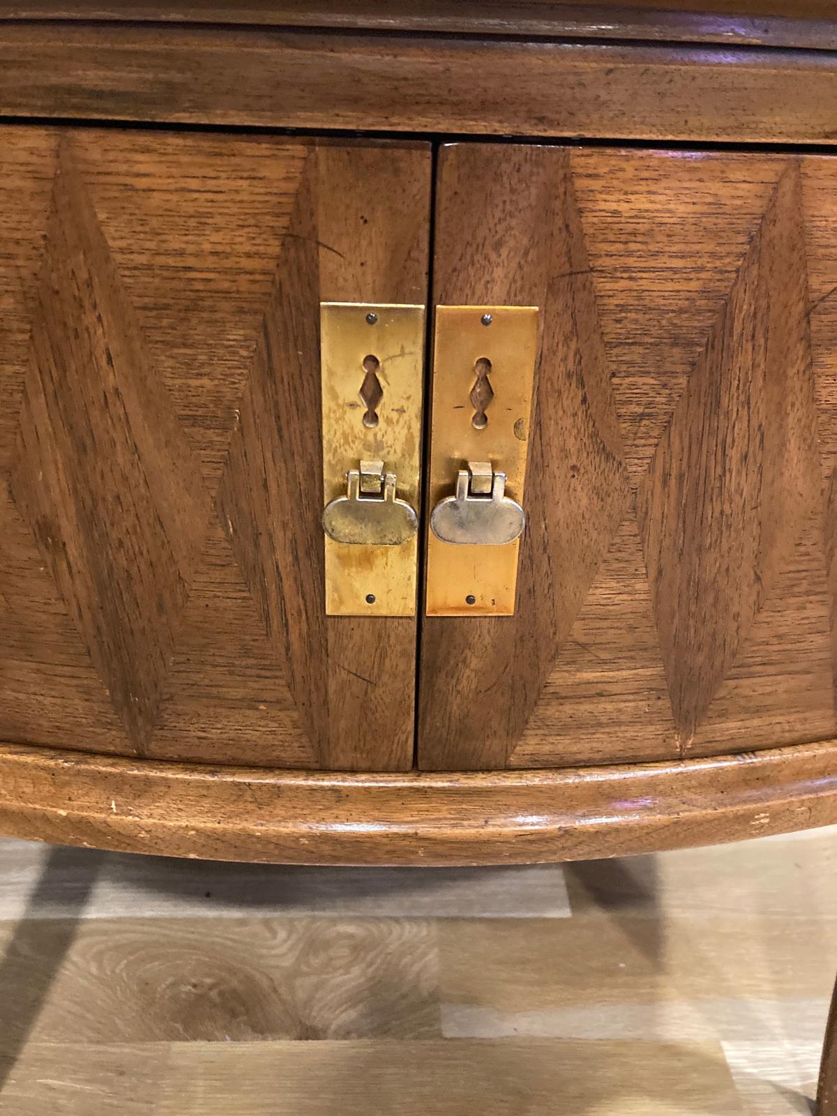 1950s Vintage Burl Inlay Side Table