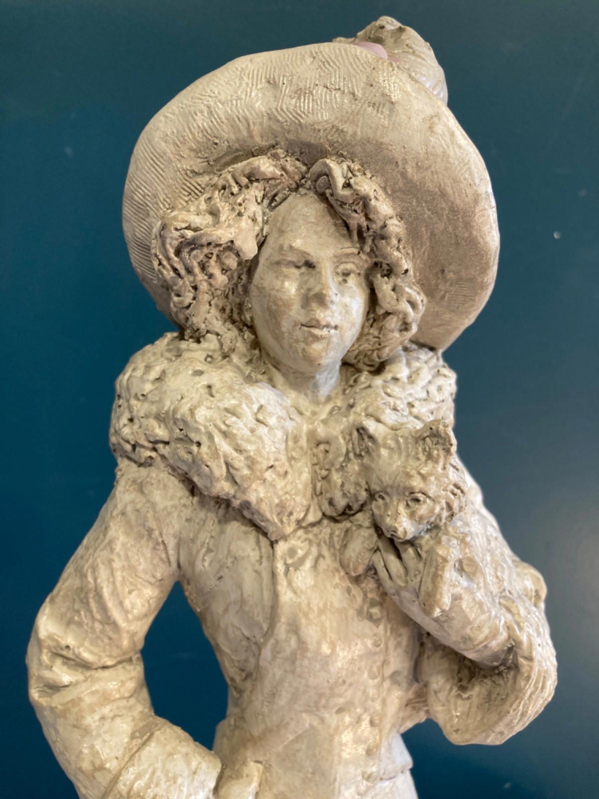 Trace Guthrie Sculpture Woman with Dog 1996 – Trace Guthrie 23.75"