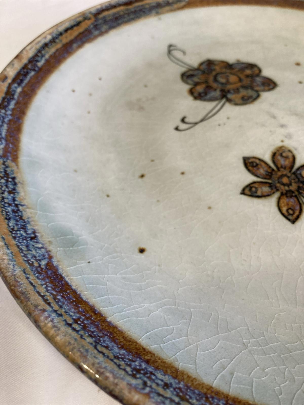 Vintage Ken Edwards Tonala Pottery Plate – Hand-Painted Vera Cruz Flowers – 11"