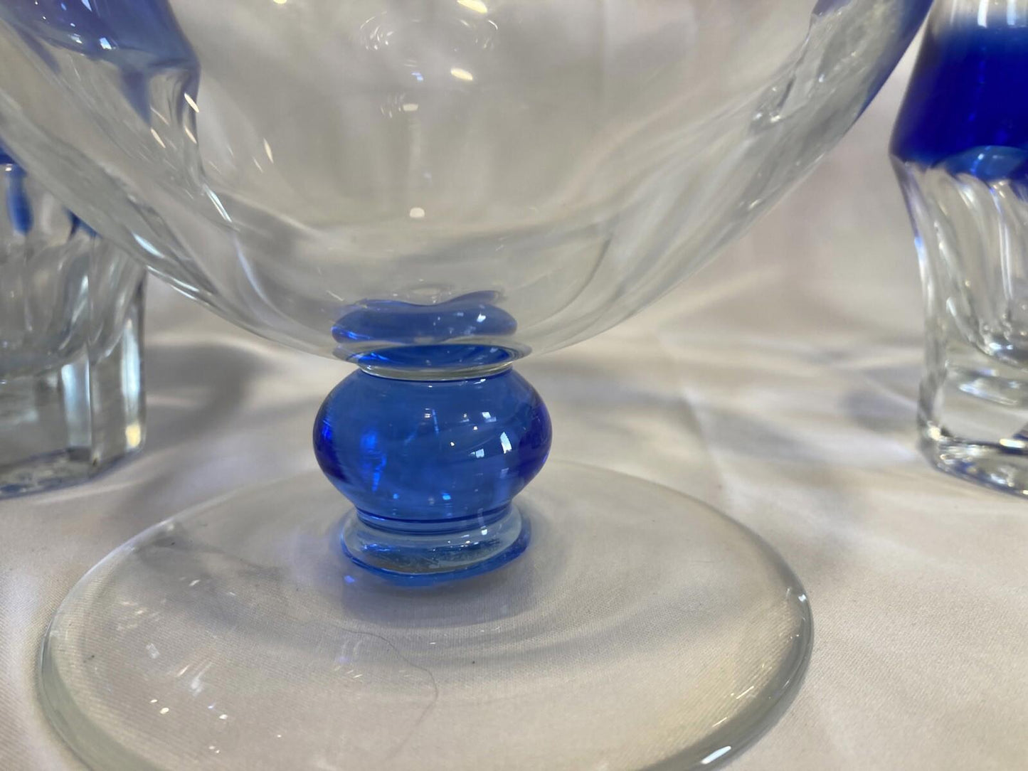 Rare Chribska Cobalt Blue Decanter & Glasses Set – Vintage Czech Glassware