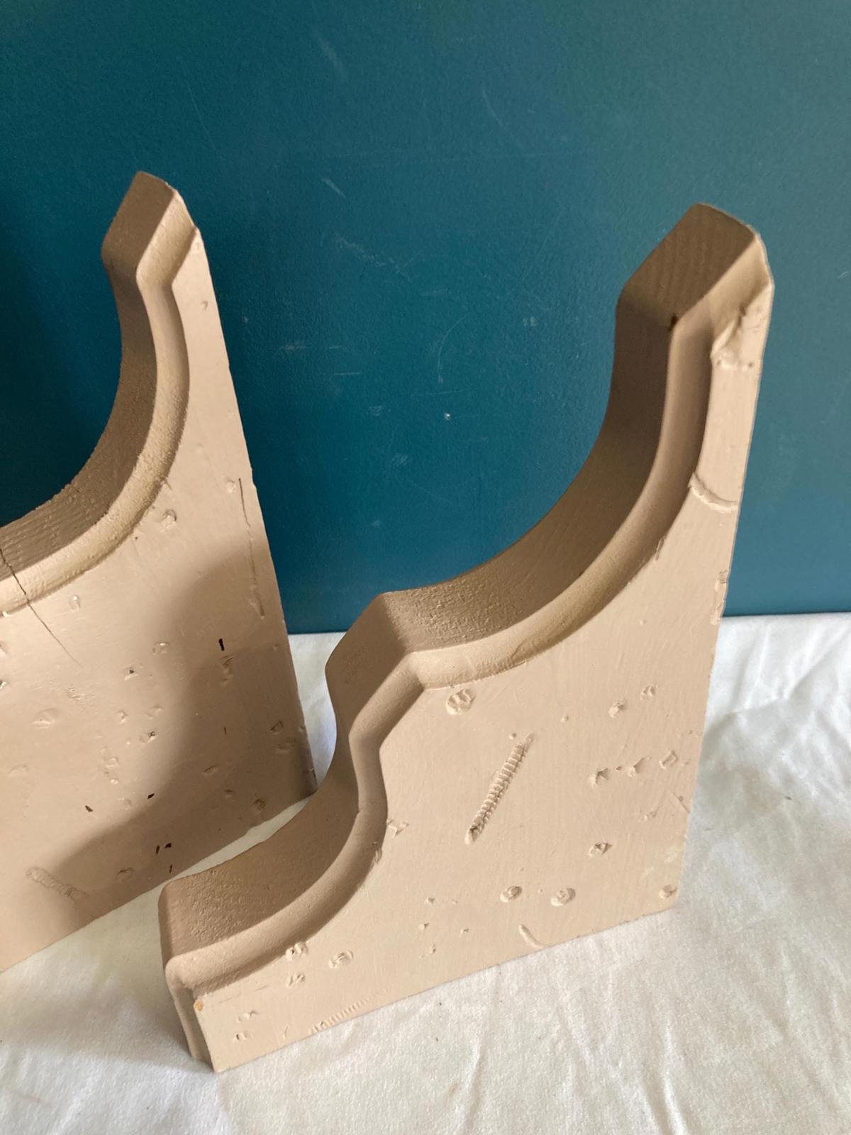 Vintage Painted Wood Shelf Brackets, Set of 2 Architectural Salvage
