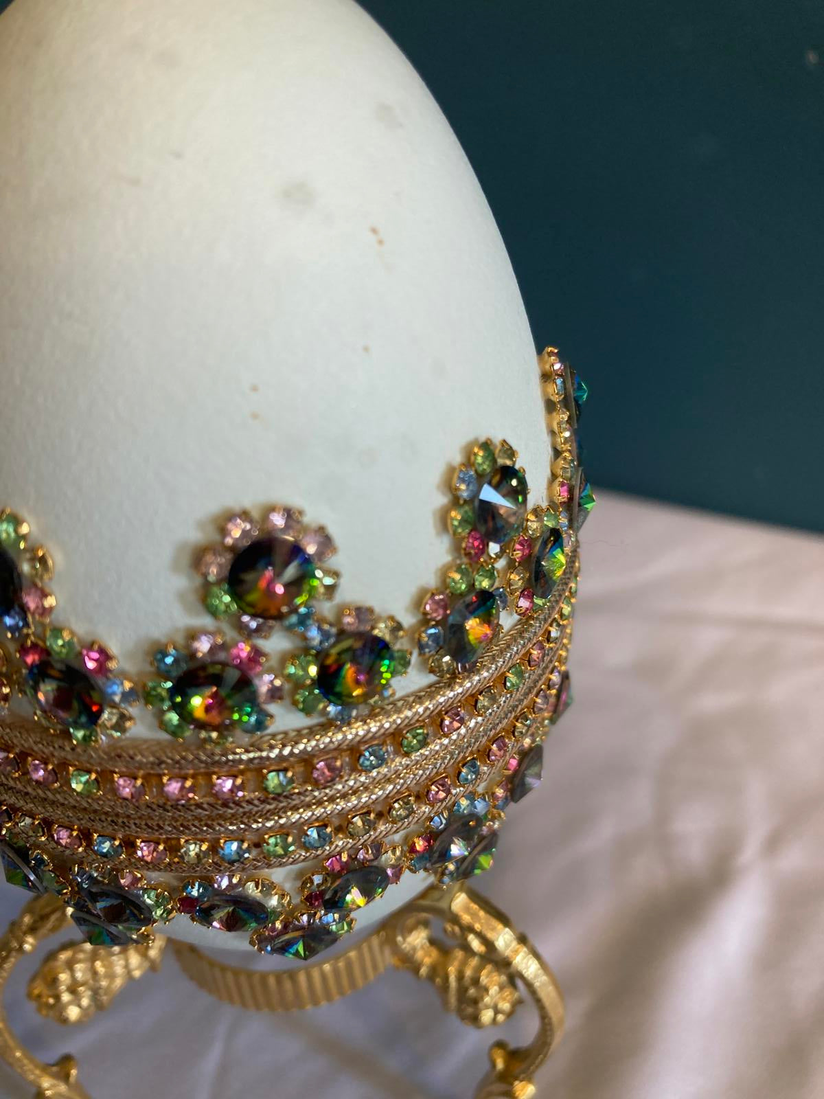 Jeweled Egg Music Box with Stand – Fabergé Style – Plays “Für Elise”