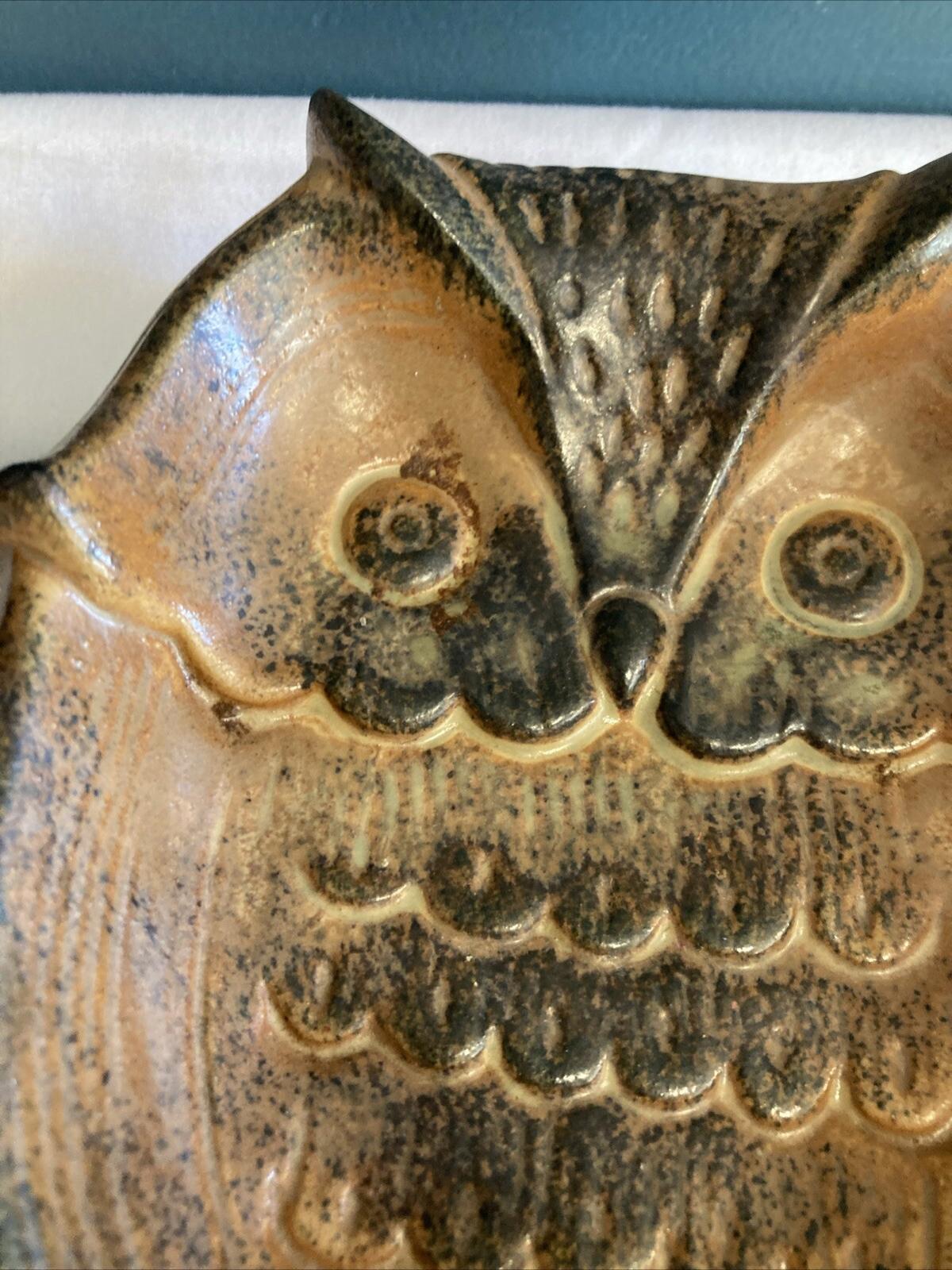 Vintage Ardco Japan Dallas Ceramic Pottery Owl Trinket Tray Dish Bowl