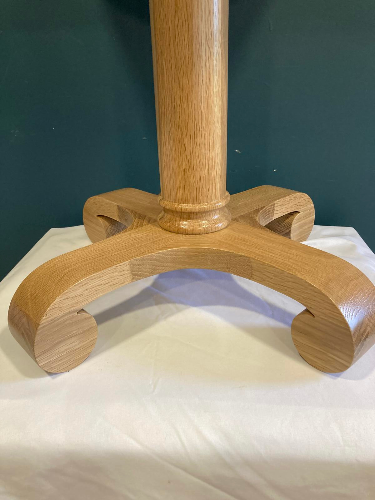 Custom Handmade Oak Pedestal Side Table