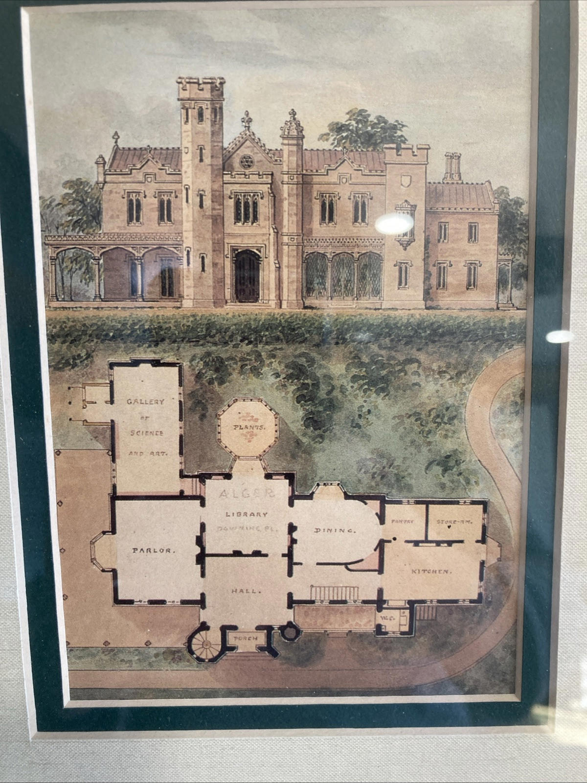 Alexander Jackson Davis Castle Print – Framed Architect House Drawing