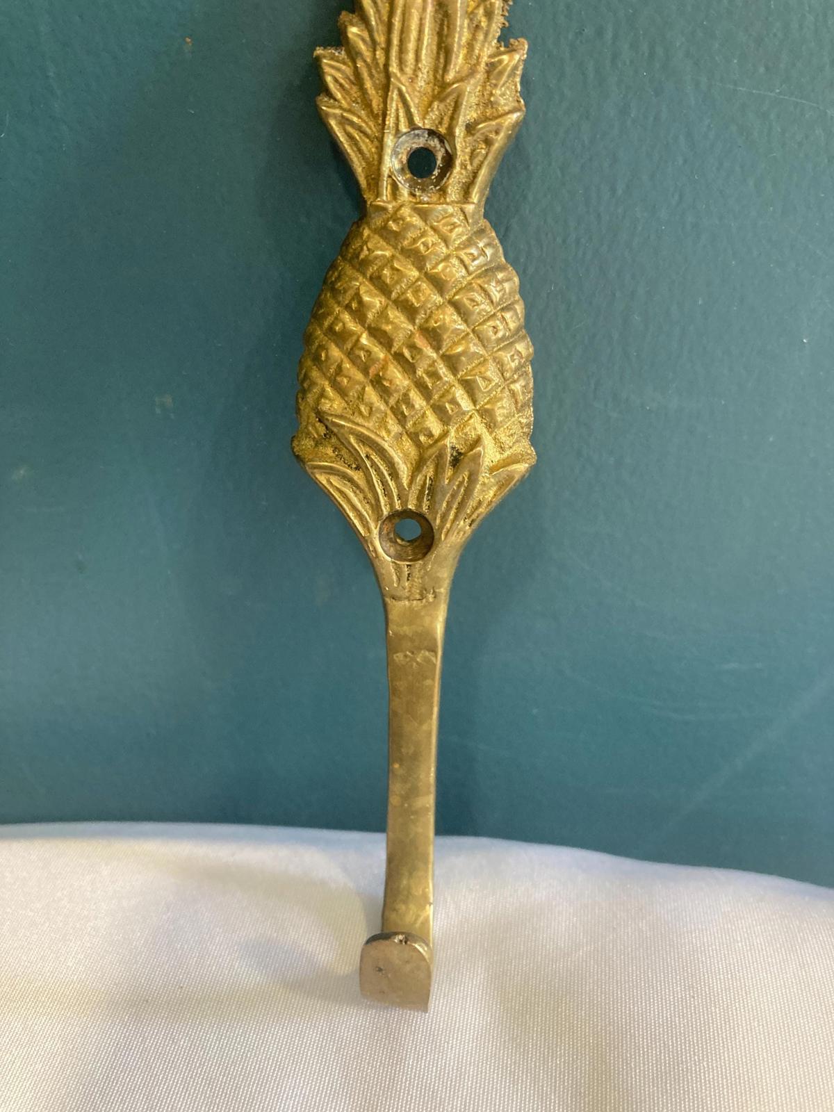 Vintage Solid Brass Pineapple Wall Hook