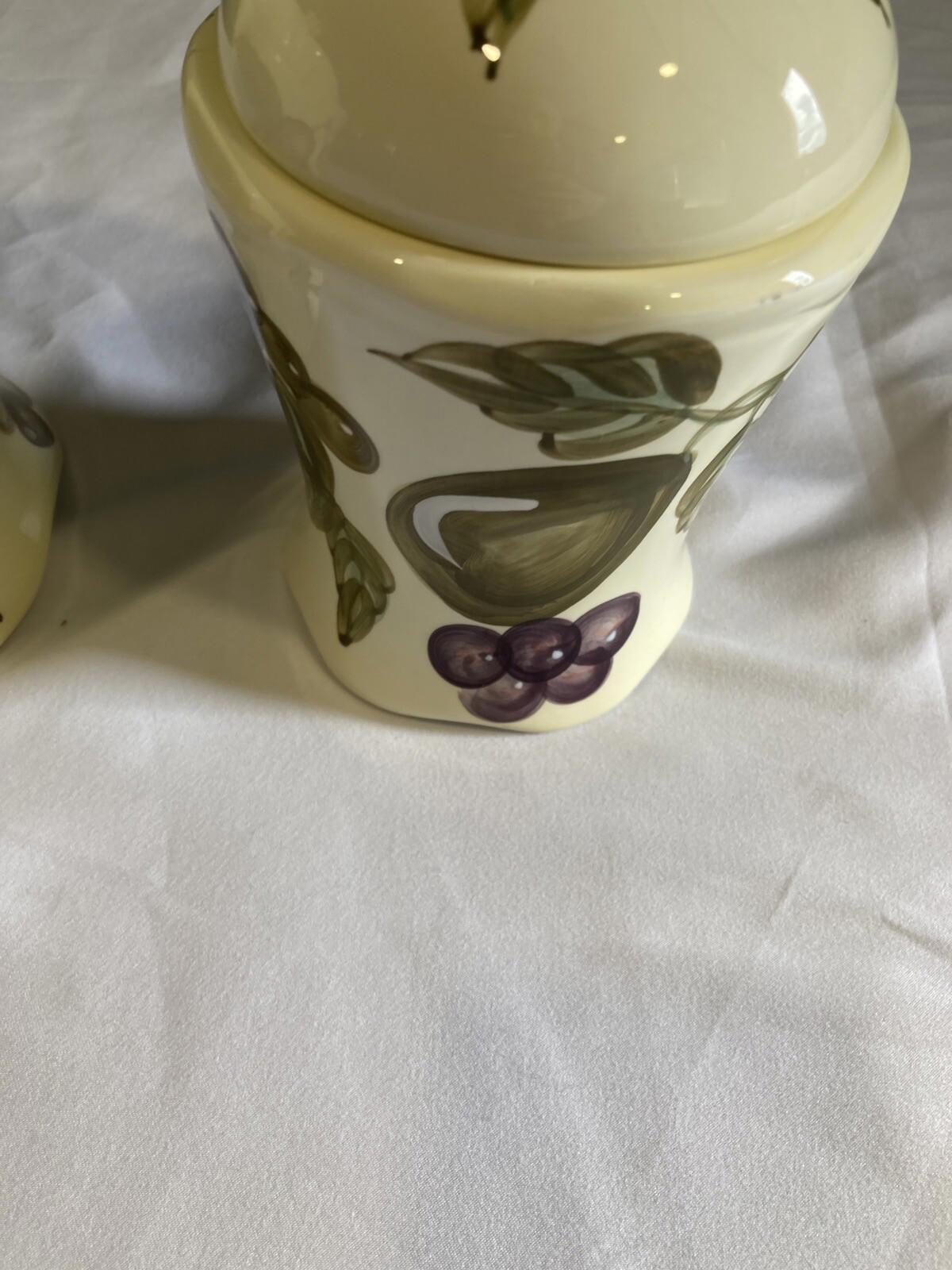 Vintage WCL Tuscan Fruit Canisters – Set of 2 Ceramic Kitchen Jars